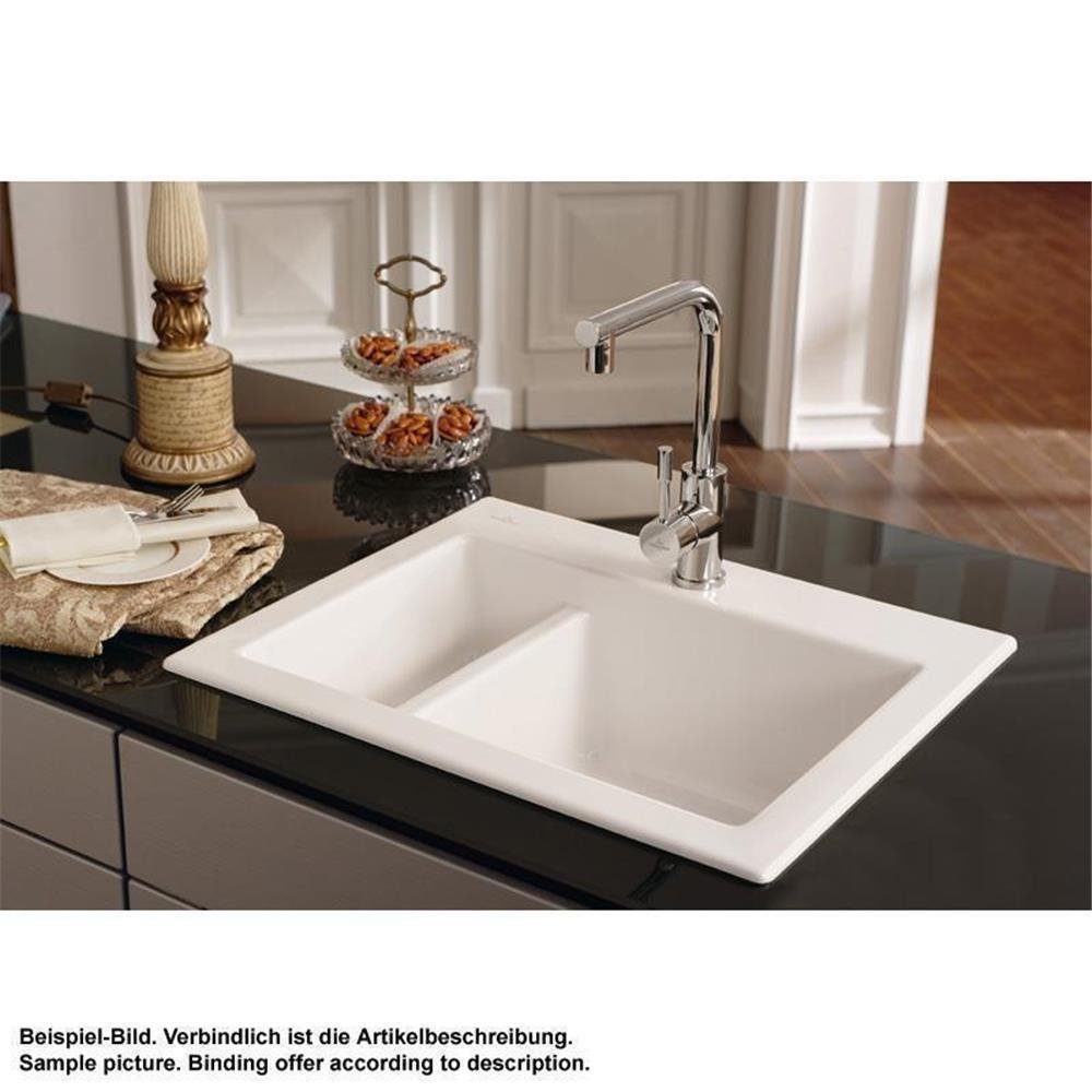 Villeroy & Boch 60 58,5/47,5 Küchenspüle Flat, Boch & Subway J0 Chromit XM Einbauspüle flächenbündig Villeroy (glänzend) cm Premiumline