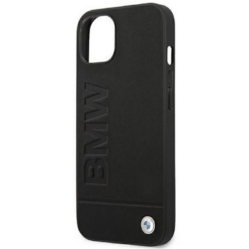 BMW Handyhülle Case iPhone 14 Plus Logo Echtleder schwarz