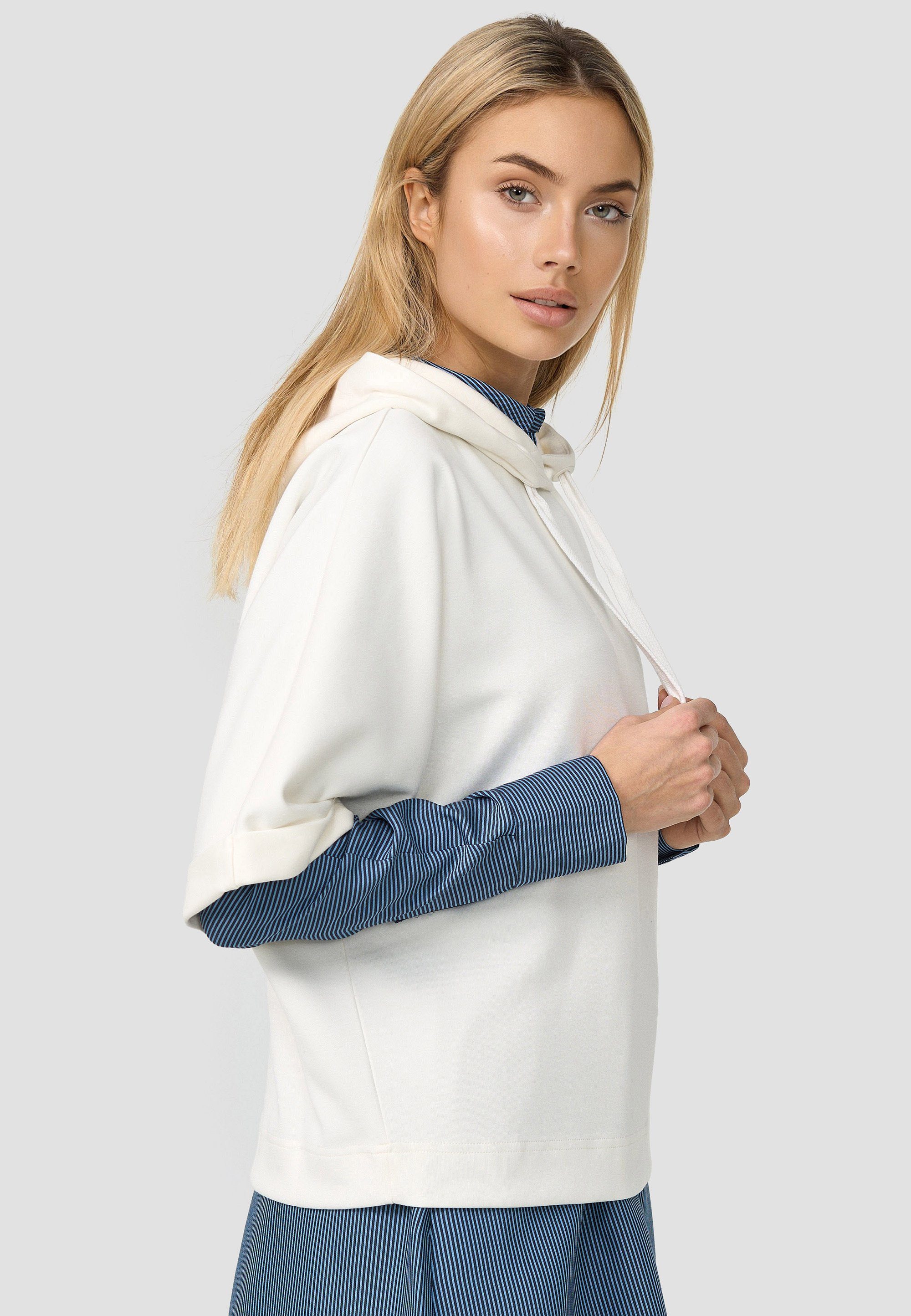 re.draft 3/4-Arm-Shirt Hooded Sleeve 1/2 weiß