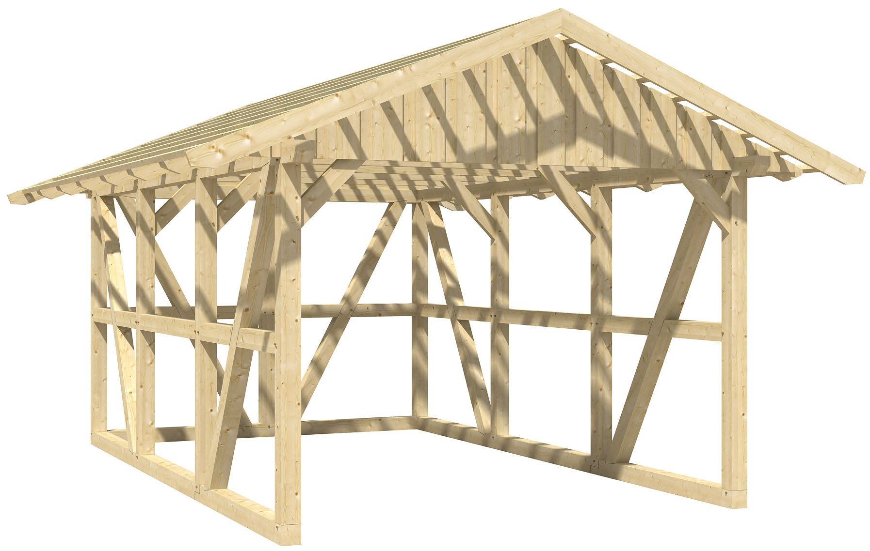 Skanholz Einzelcarport Schwarzwald, BxT: 424x600 cm, 220 cm Einfahrtshöhe, mit Rückwand, mit Dachlattung