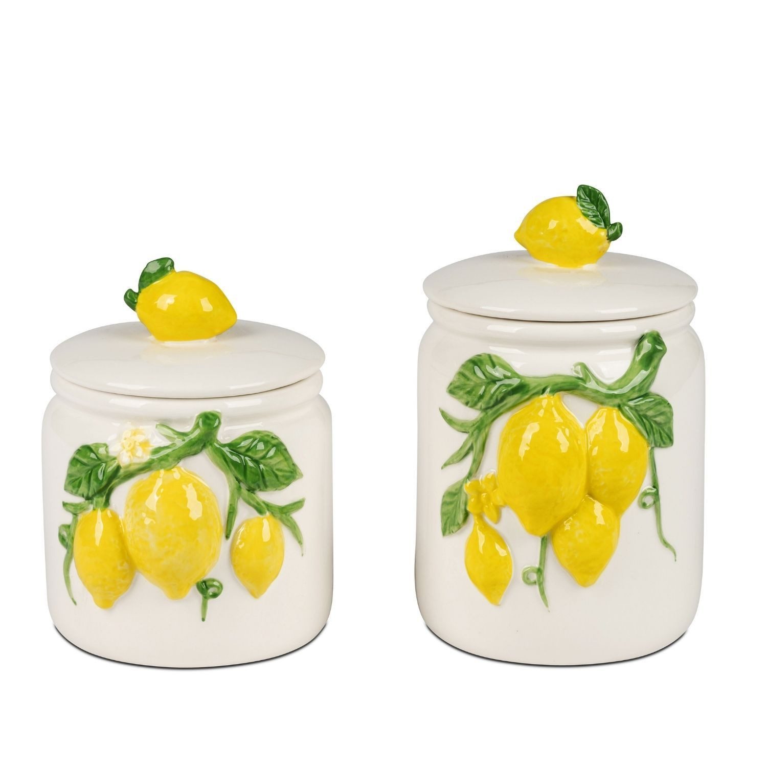 formano Zuckerdose Limone Zitronen, Porzellan, Höhe: 15cm, Farbe: Weiß, Motiv: Zitronen