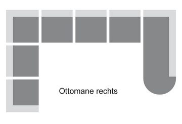 DOMO collection Wohnlandschaft Papenburg U-Form, in großer Farbvielfalt, wahlweise Bettfunktion, frei im Raum stellbar