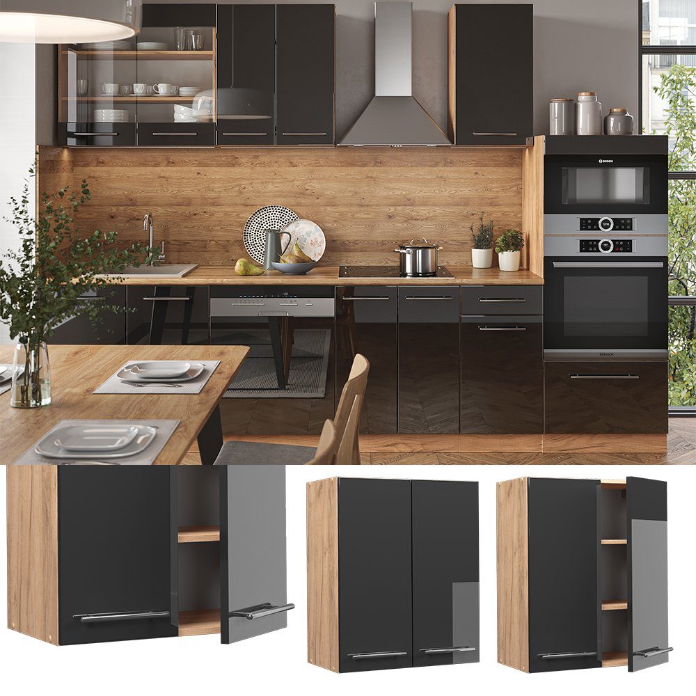 Vicco Hängeschrank Fame-Line, Anthrazit Hochglanz/Goldkraft Eiche, günstig online kaufen