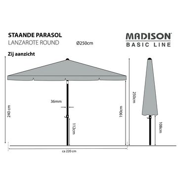 Madison Balkonsichtschutz Sonnenschirm Lanzarote 250 cm Rund Taupe