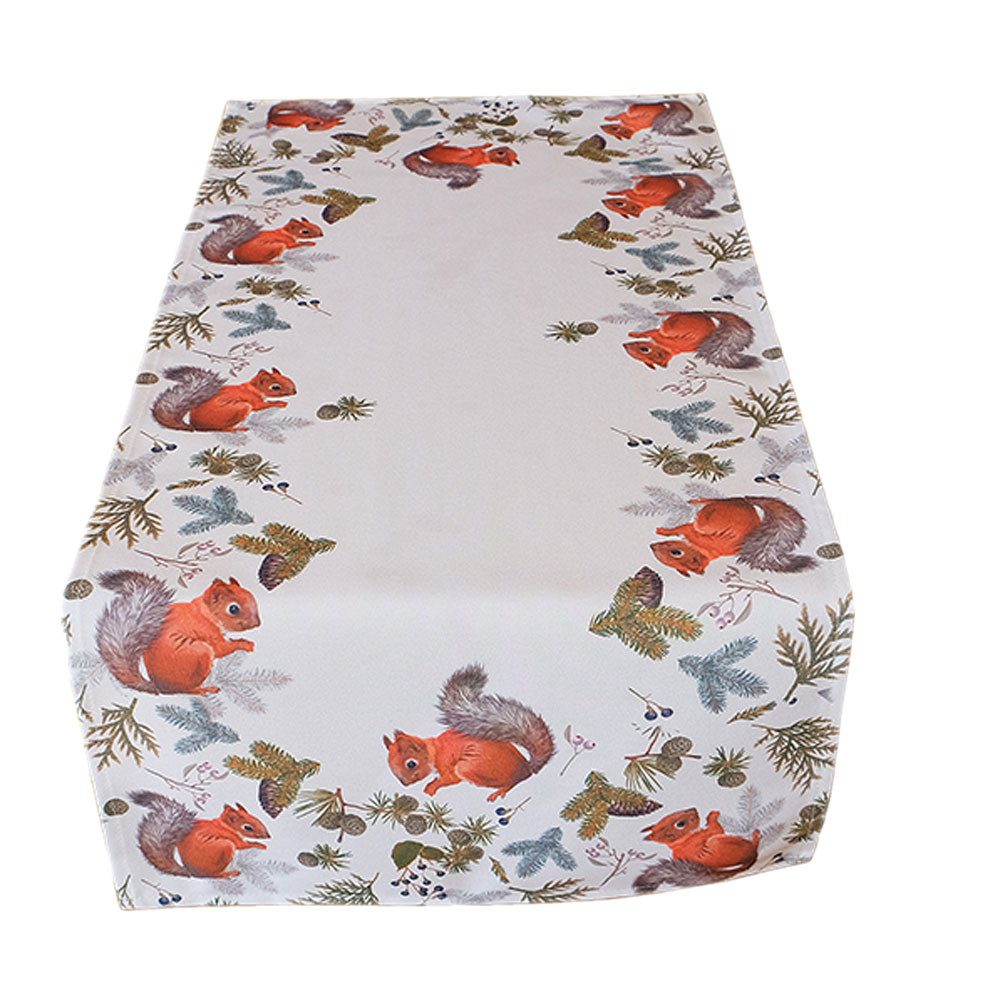 texpot Tischdecke Tischläufer Druck Eichhörnchen Herbst günstig online kaufen