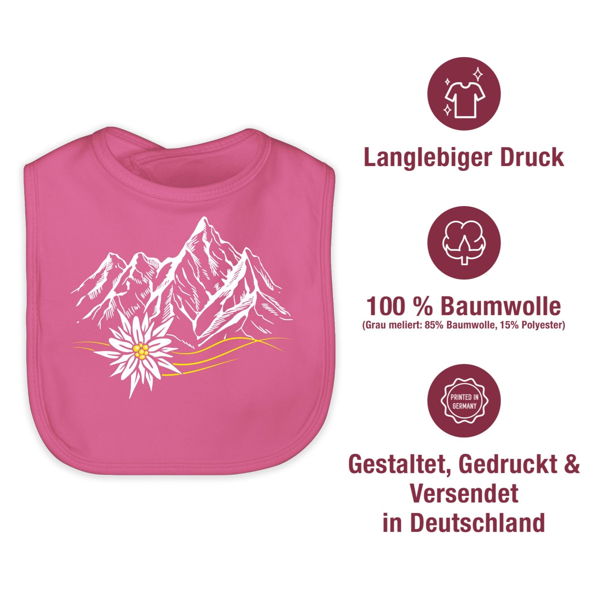 Wandern für Outfit Shirtracer ruft Wanderlust 1 Mode Alpen, Berg Berge Lätzchen Edelweiß Baby Pink Oktoberfest