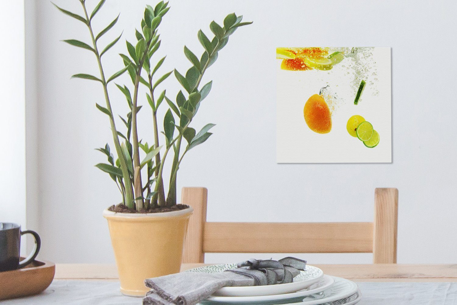 Frisch Leinwandbild - St), für Wohnzimmer Bilder Wasser Schlafzimmer - OneMillionCanvasses® Leinwand (1 Obst,