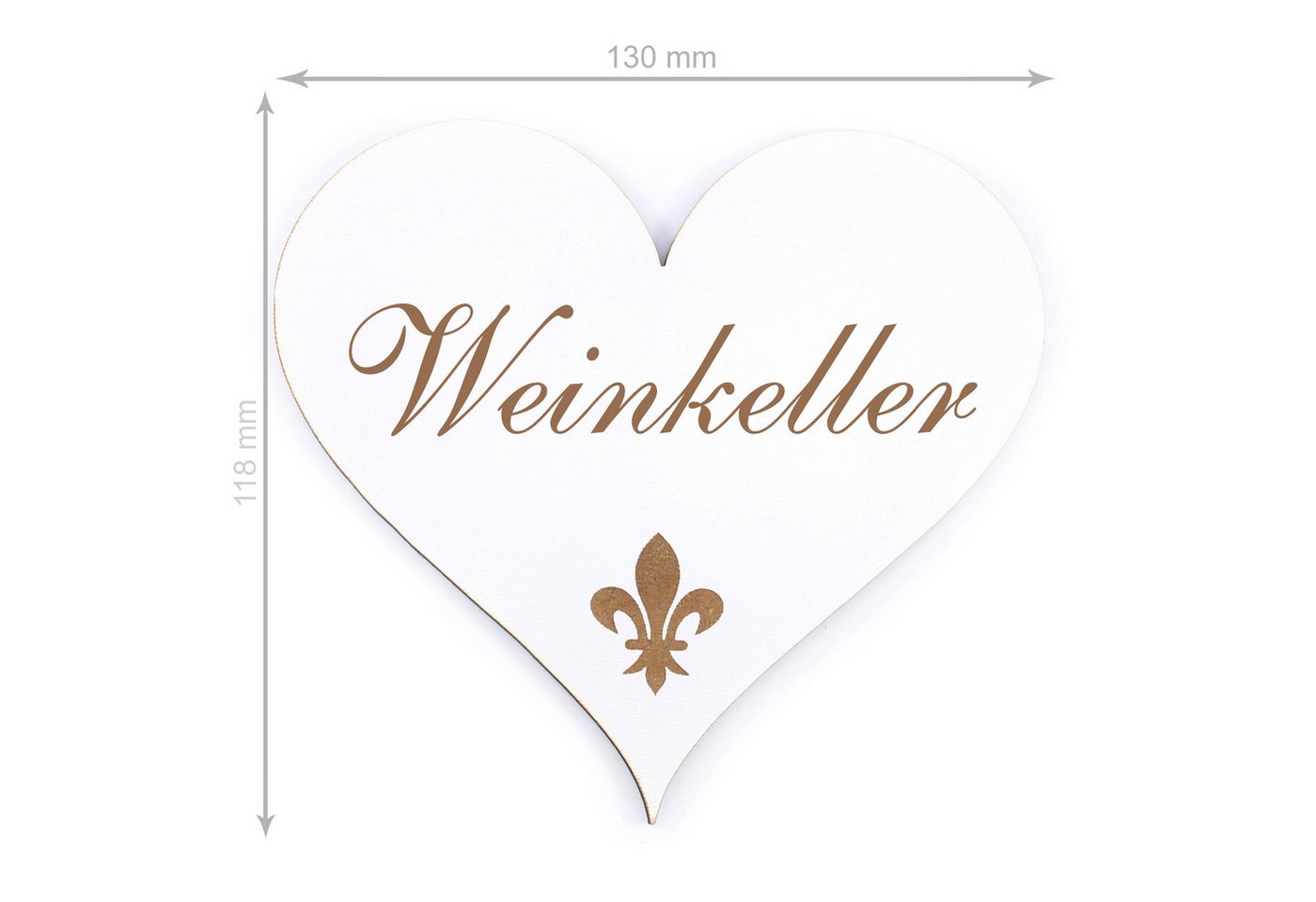 Thumbnail - Dekolando Hinweisschild Türschild Herz - Weinkeller - Schild 13 x 12 cm - Schilder Türschilder