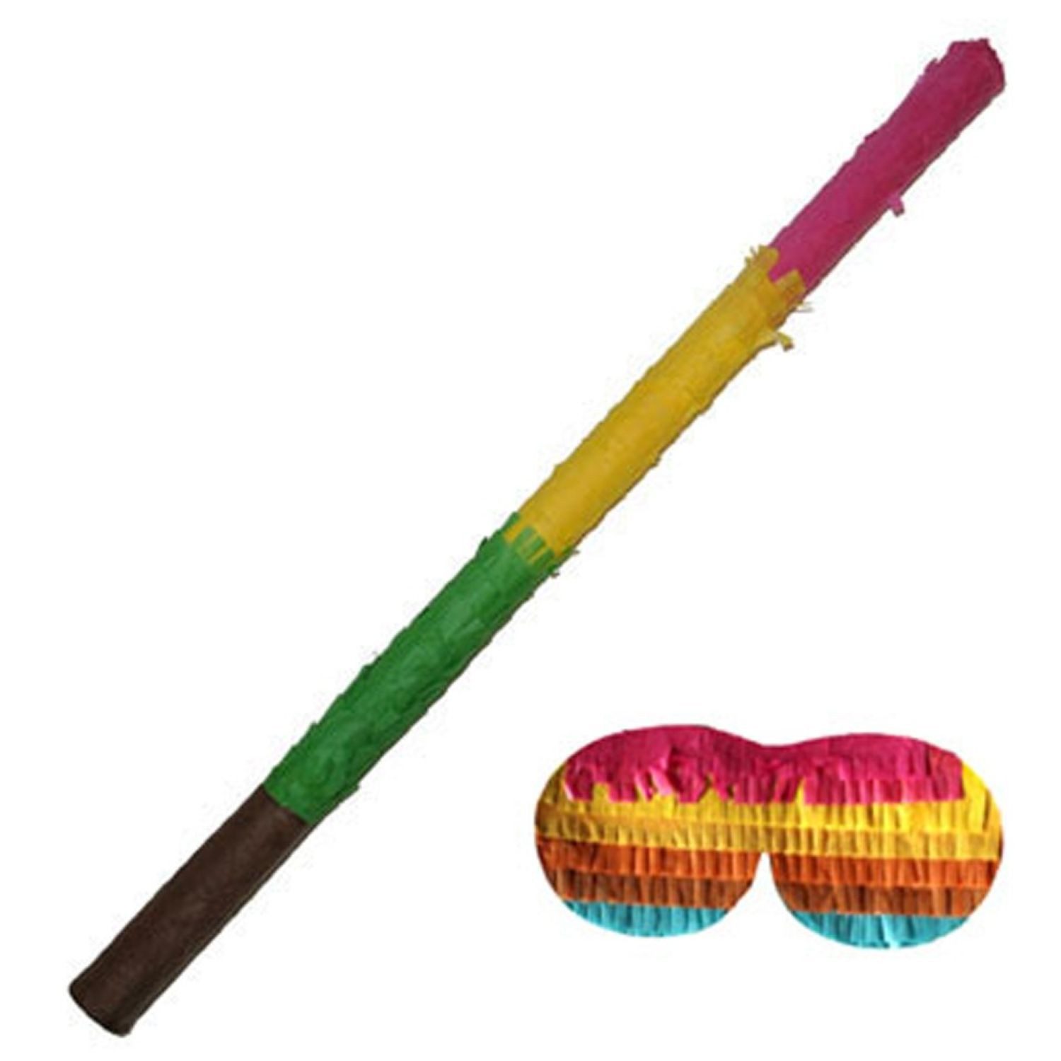 Funny Fashion Pinata Zubehör - Bunter Stab mit Augenmaske