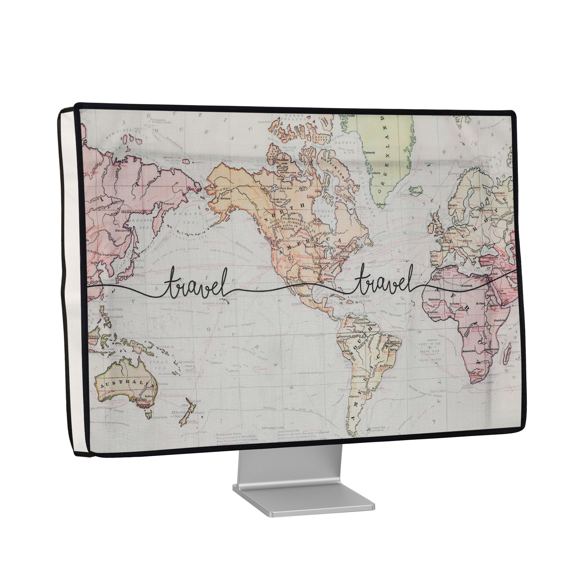 kwmobile Schutz-Set Leinen Hülle für 20-22" Monitor PC Schutzhülle, Computer Screen Cover Staubhaube Haube Staubschutz
