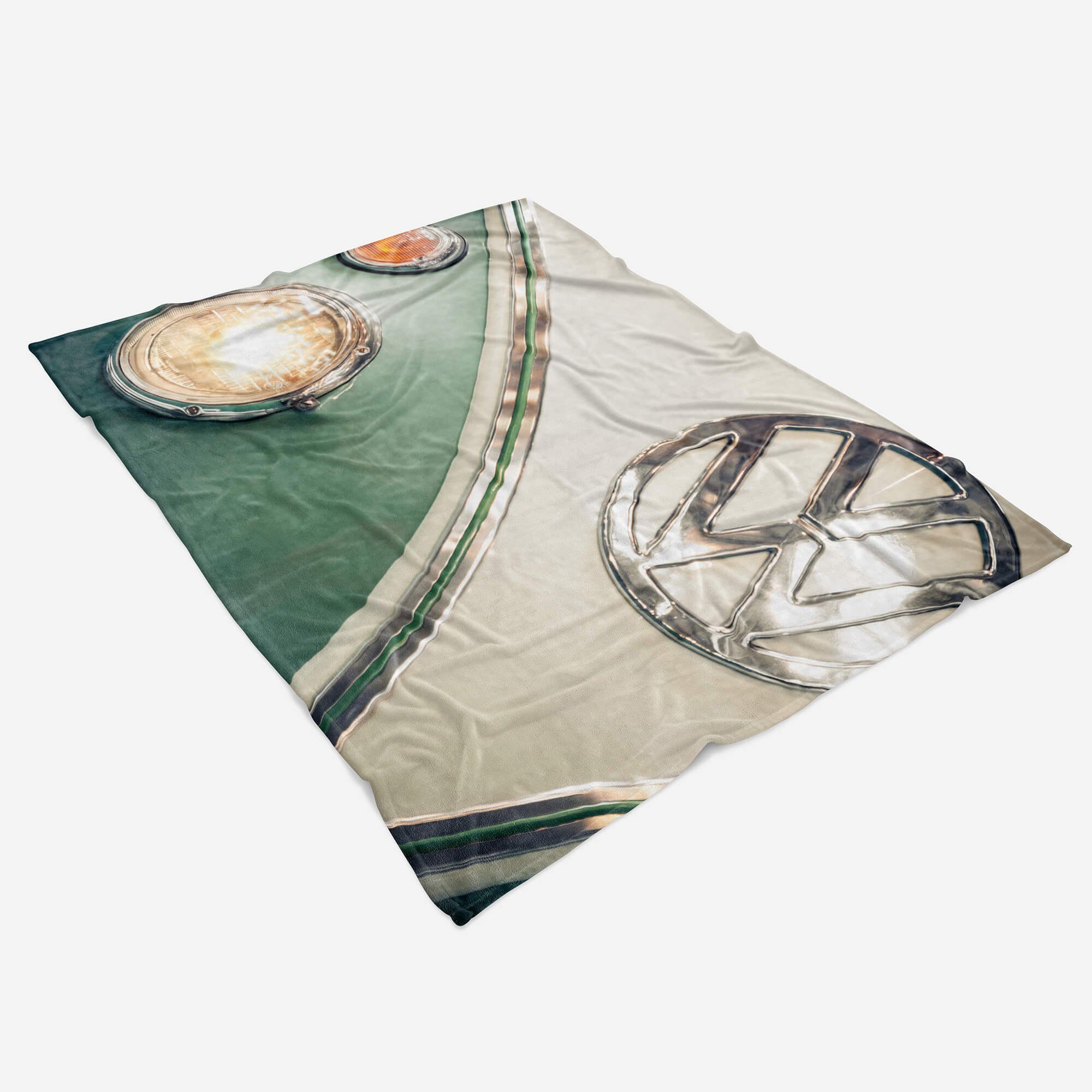Handtücher Handtuch Strandhandtuch Saunatuch Kuscheldecke mit Fotomotiv VW Bus Scheinwerfe, Baumwolle-Polyester-Mix (1-St), Handtuch