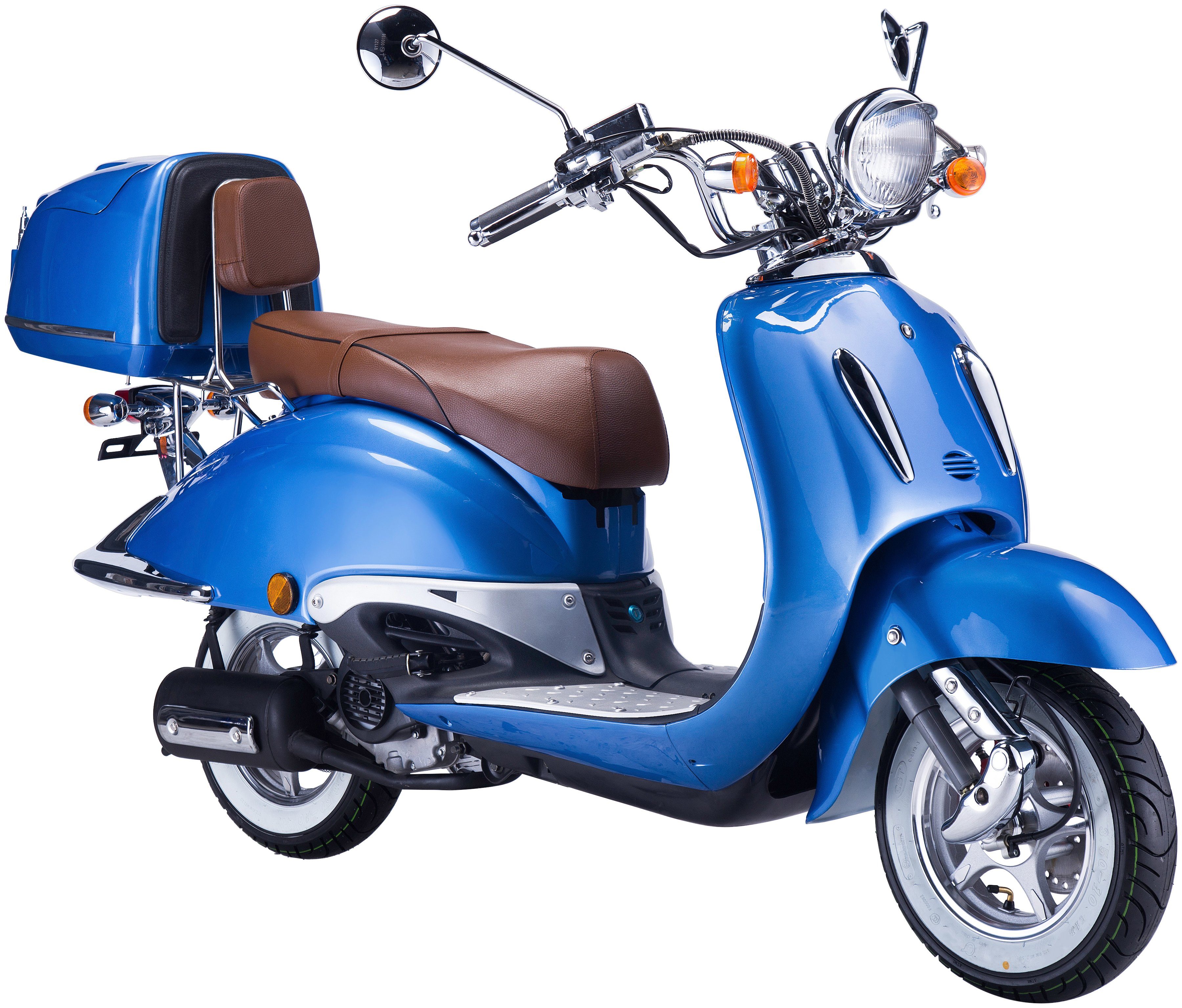 blau 5, 50 ccm, (Set), mit Mofaroller GT 25 UNION Topcase Euro km/h, Strada,