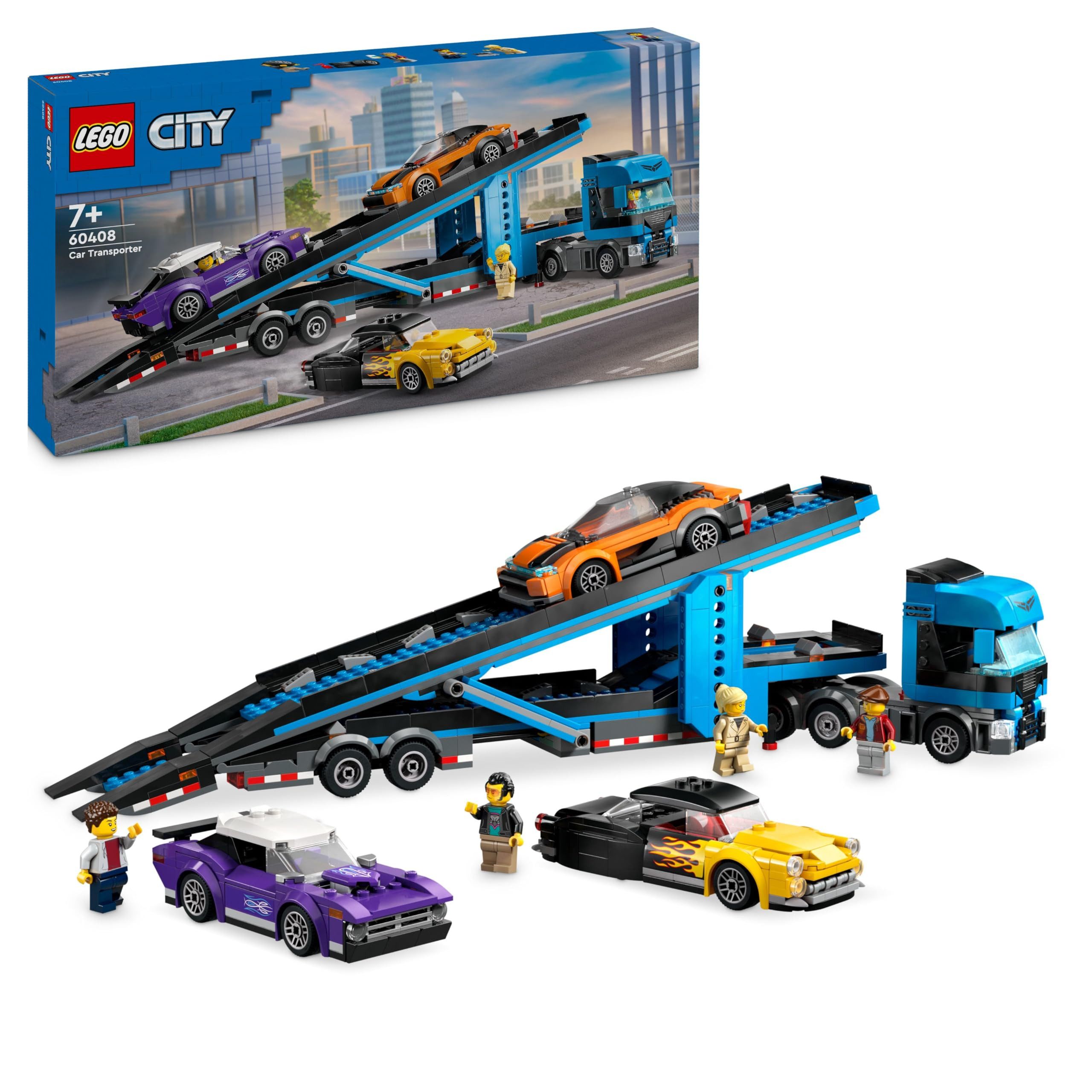LEGO® City Autotransporter mit Sportwagen 60408 Konstruktions-Spielset, (998 St), 998-teiliges LEGO Bauset