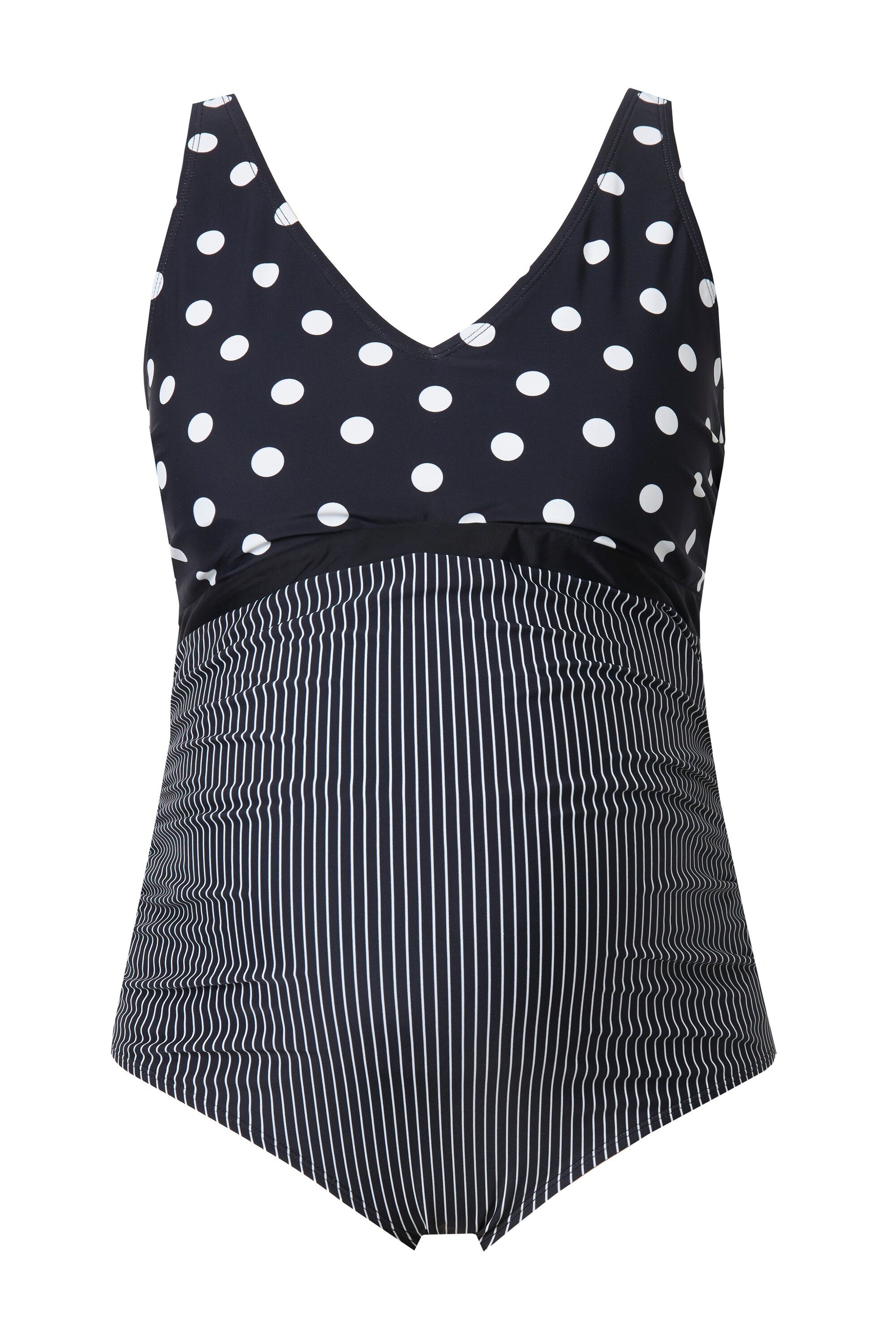 Ulla Popken Badeanzug Badeanzug ohne Softschalen Punkte/Streifen Schwangers günstig online kaufen
