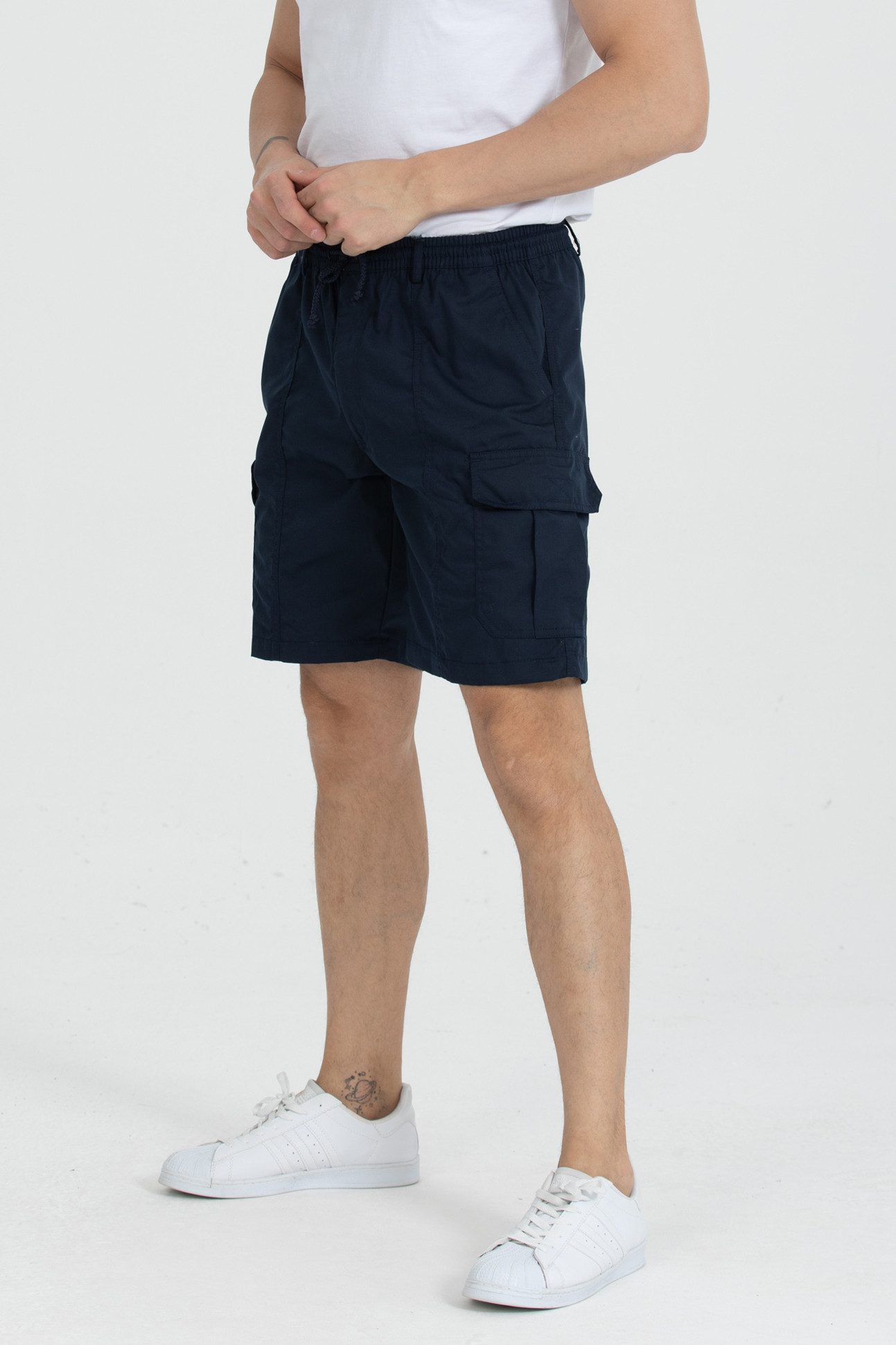 Kendindza Collection Cargoshorts Bermuda Herren Kurze Cargo Hose Schlupfhose Stretch Gummibund kurze hose Herren Cargoshorts Herren Sommer Stretch Gummibund – Bild 3 von 5