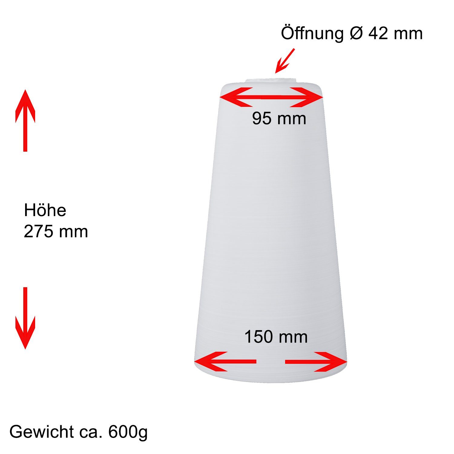 Home4Living Lampenschirm Lampenglas weiß gewischt Ø 100-150 Ersatzglas E27, Dekorativ