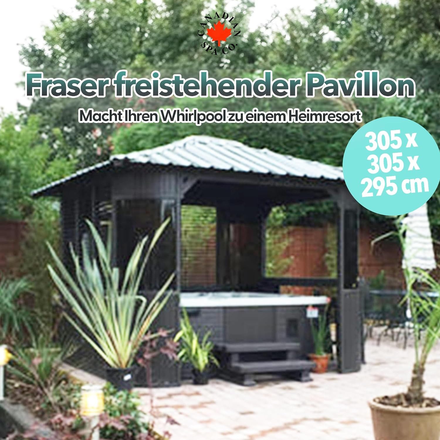 Canadian Spa GmbH Pavillon Fraser, für outdoor Whirlpools inkl. Bar