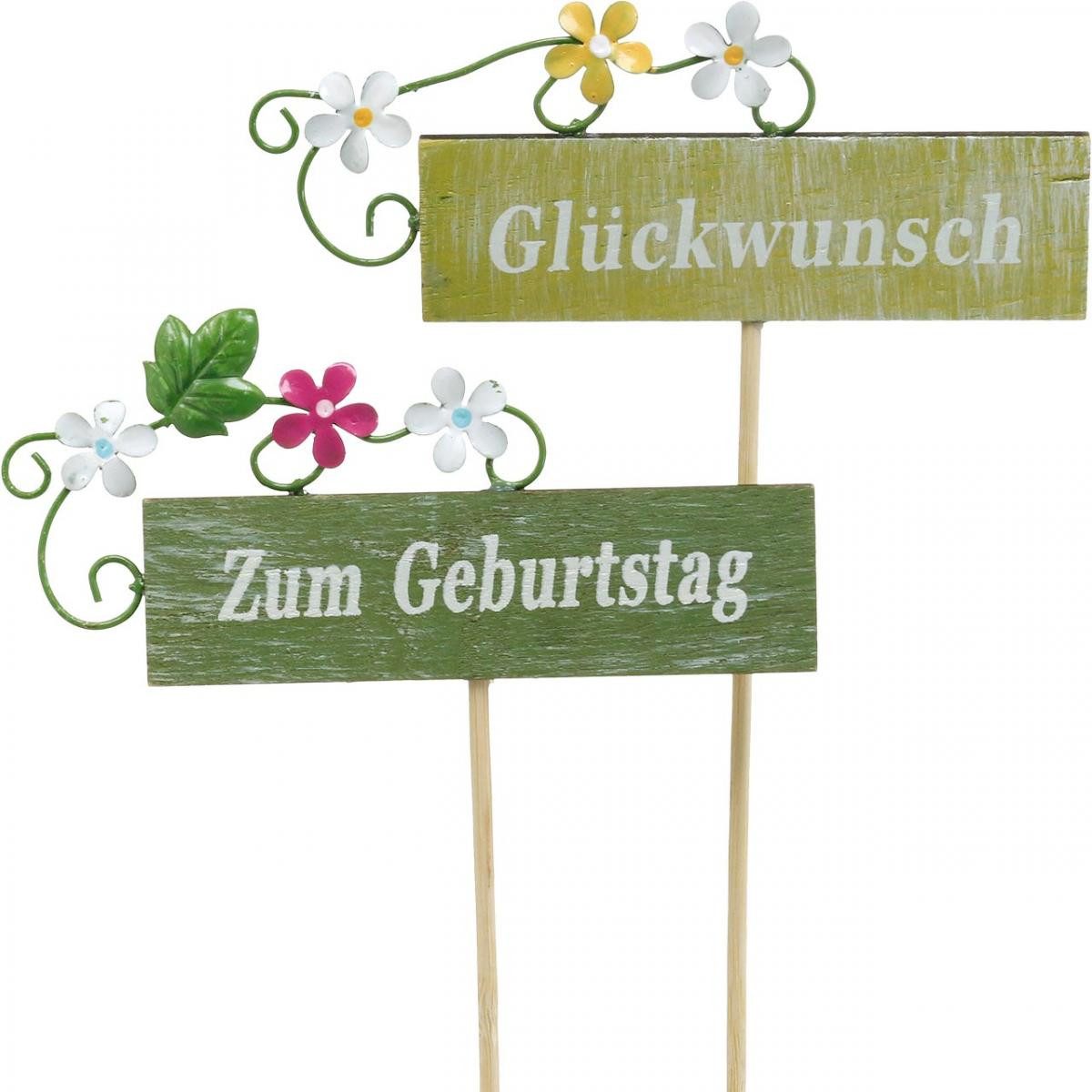 Viana Gartenstecker Florale Holzstecker mit Sprüchen für Dekorationen und Geschenke, 6 St