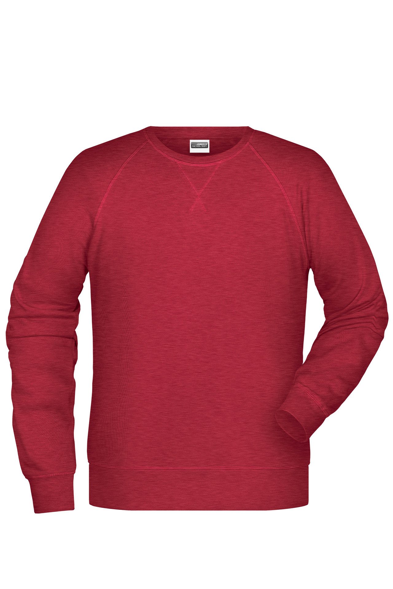 James & Nicholson Sweatshirt Herren Sweatshirt im Raglanschnitt aus Bio-Baumwolle 8022 Kragen und Armbündchen mit Elasthan