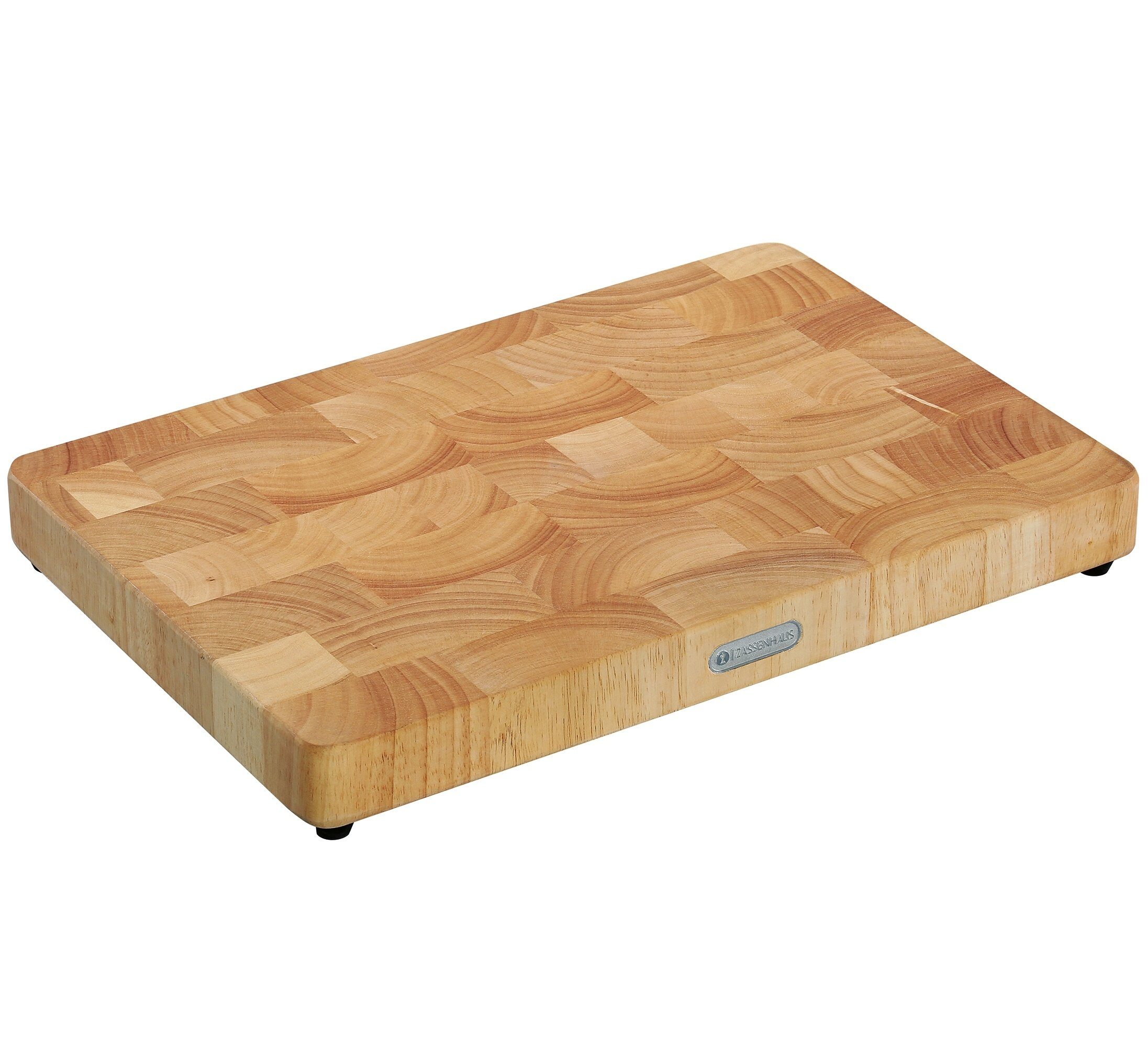 ZASSENHAUS Schneidebrett Hackblock Hackbrett Schneidebrett Küchenbrett Gummibaum ZASSENHAUS