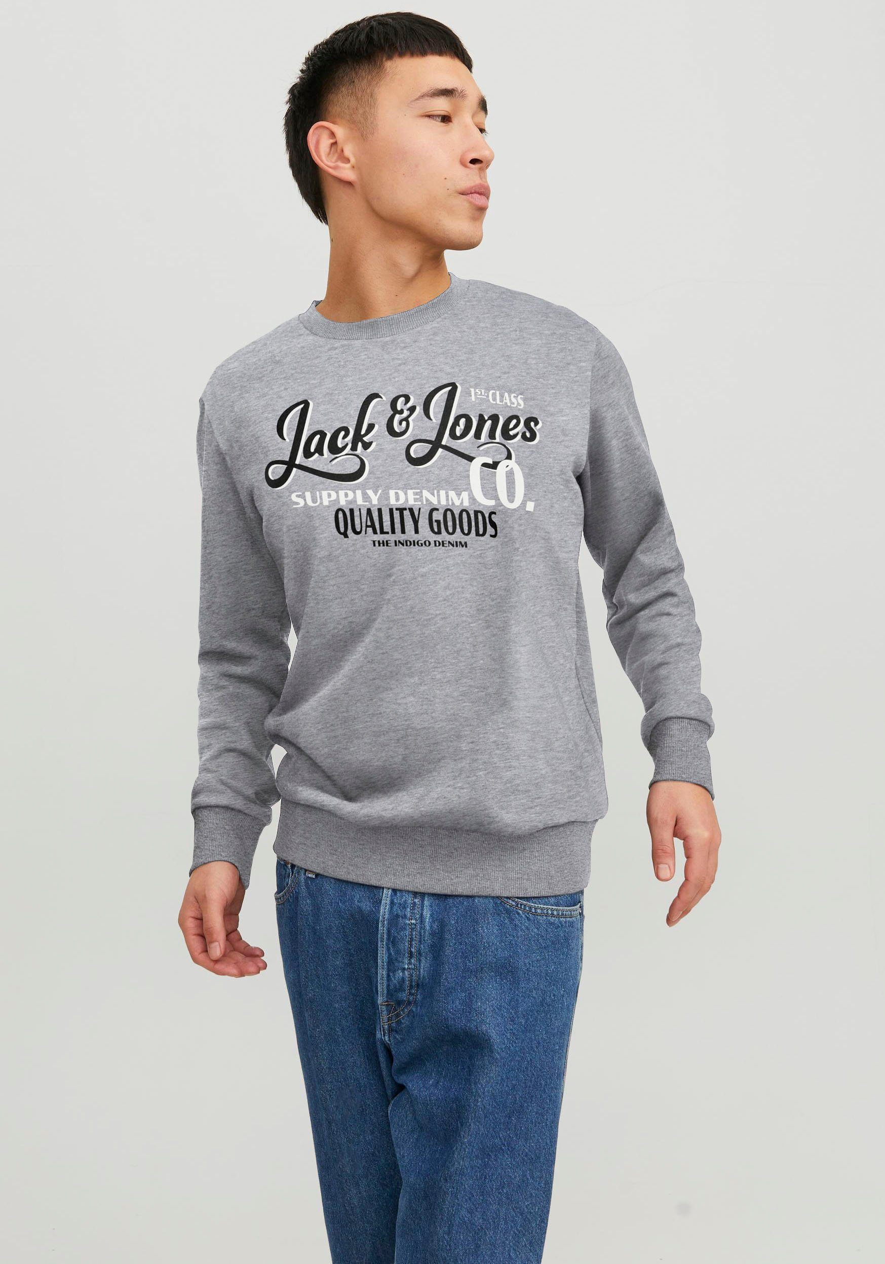 Jack & Jones Sweatshirt JJ NECK CREW mel JJANDY SWEAT grau h
