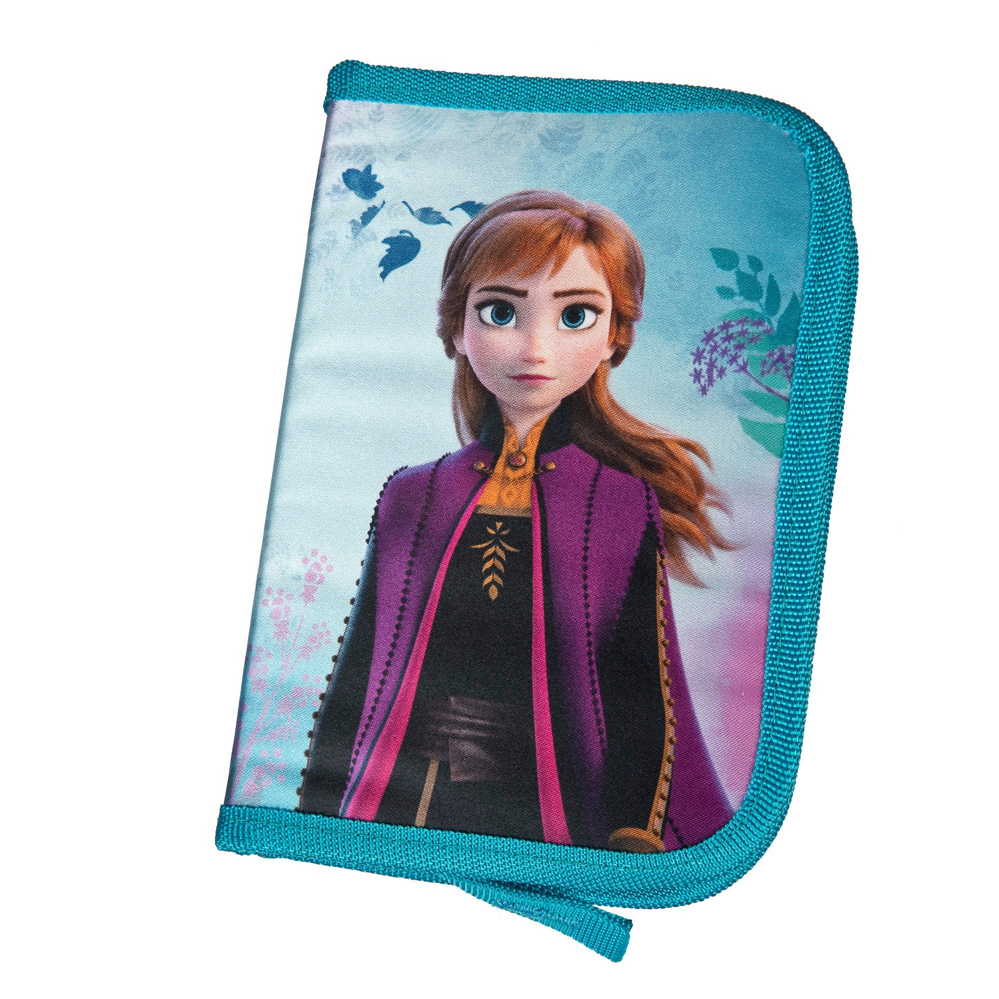 Familando Federmäppchen für Mädchen mit Anna und Elsa Motiv Frozen, (4-teiliges Set), inkl. Schlamperetui, Turn- und Geldbeutel