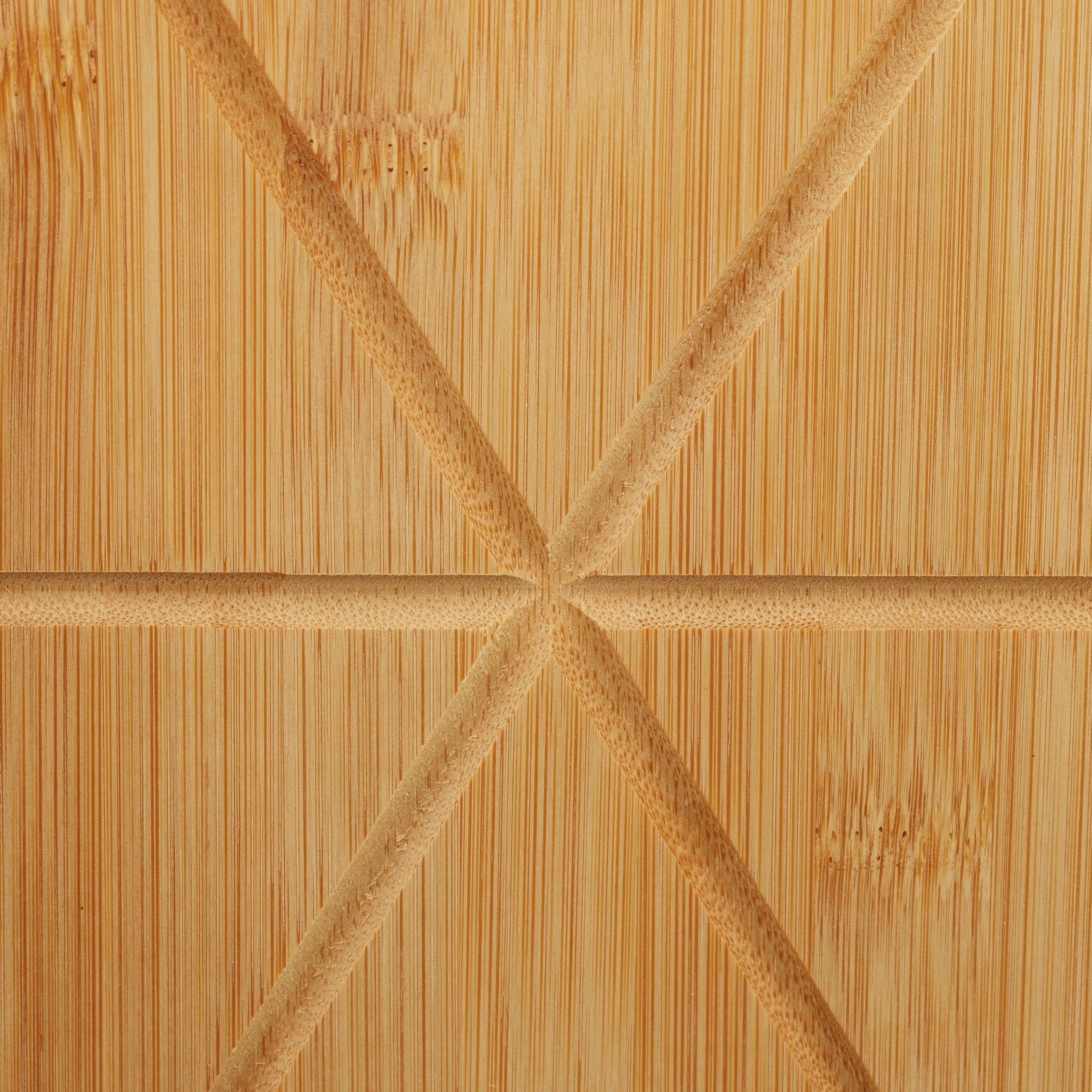 relaxdays Pizzaschneidebrett Pizzabrett Bambus 2er Set mit Backpapier, Bambus