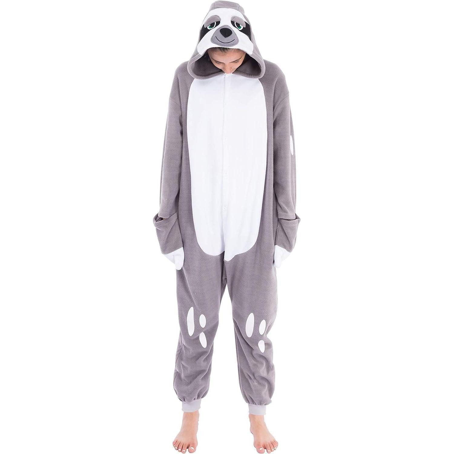 LuxusKollektion Maskottchen-Kostüm Faultier Kostüm Jumpsuit Schlafanzug Plüsch Onesie Erwachsene L Grau