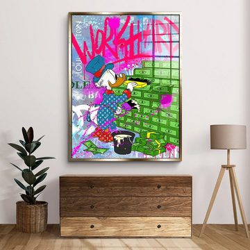 DOTCOMCANVAS® Acrylglasbild Business Builder - Acrylglas, Dagobert Duck Acrylglasbild Comic Pop Art Geld Graffiti hustle