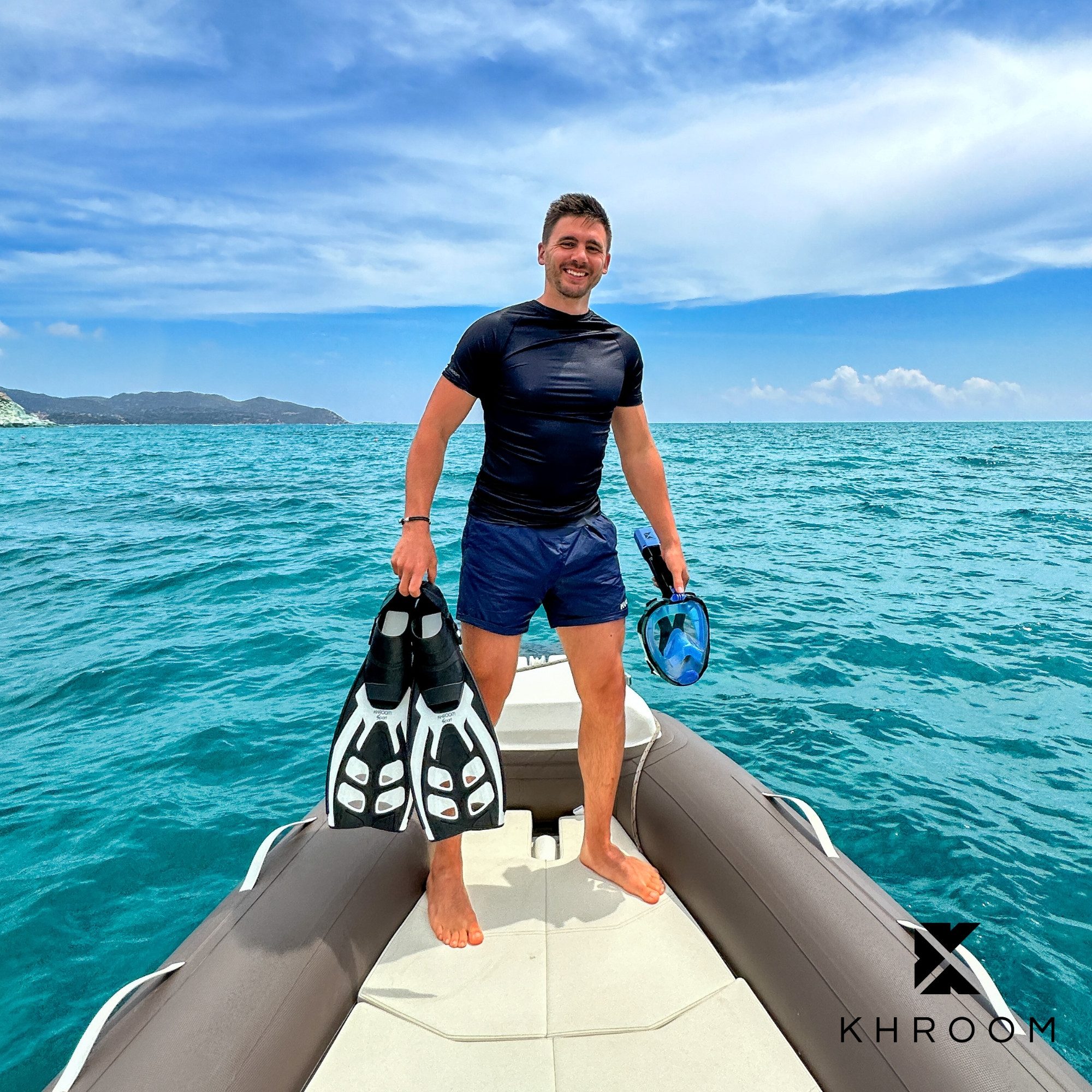 Khroom Flosse Gr. 36-47, Taucherflossen Schwimmflossen Schnorchelflossen (lange Flossen, Premium Made in Italy), verstellbar