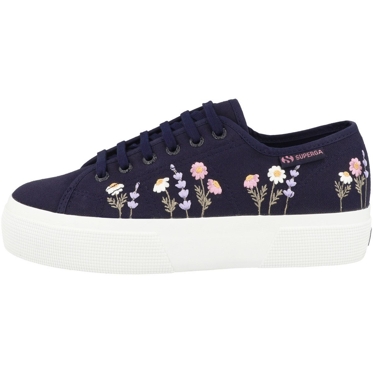 Superga 3740 Platform Flower Embroidey Leggera Damen Sneaker Turnschuhe, Sportschuhe, Freizeitschuhe, Halbschuhe, Schnürschuhe