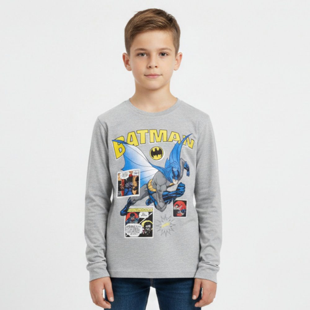 DC Comics Langarmshirt DC Batman Kinder Jungen langarm Shirt Gr. 104 bis 134
