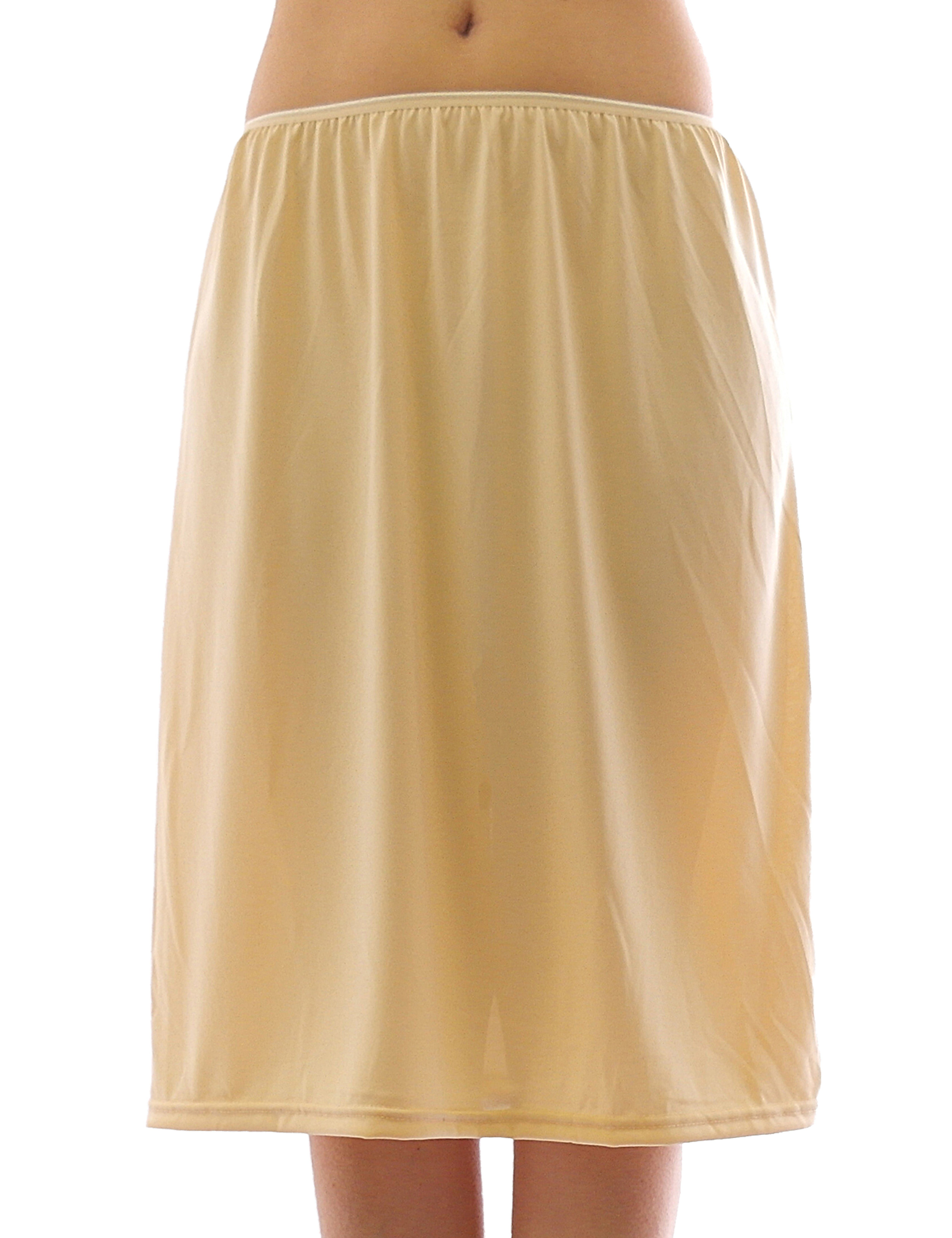 Unterwäsche Beige lang Maxirock Rock Unterrock Gummibund Maxi Falten Skirt SYS Unterrock