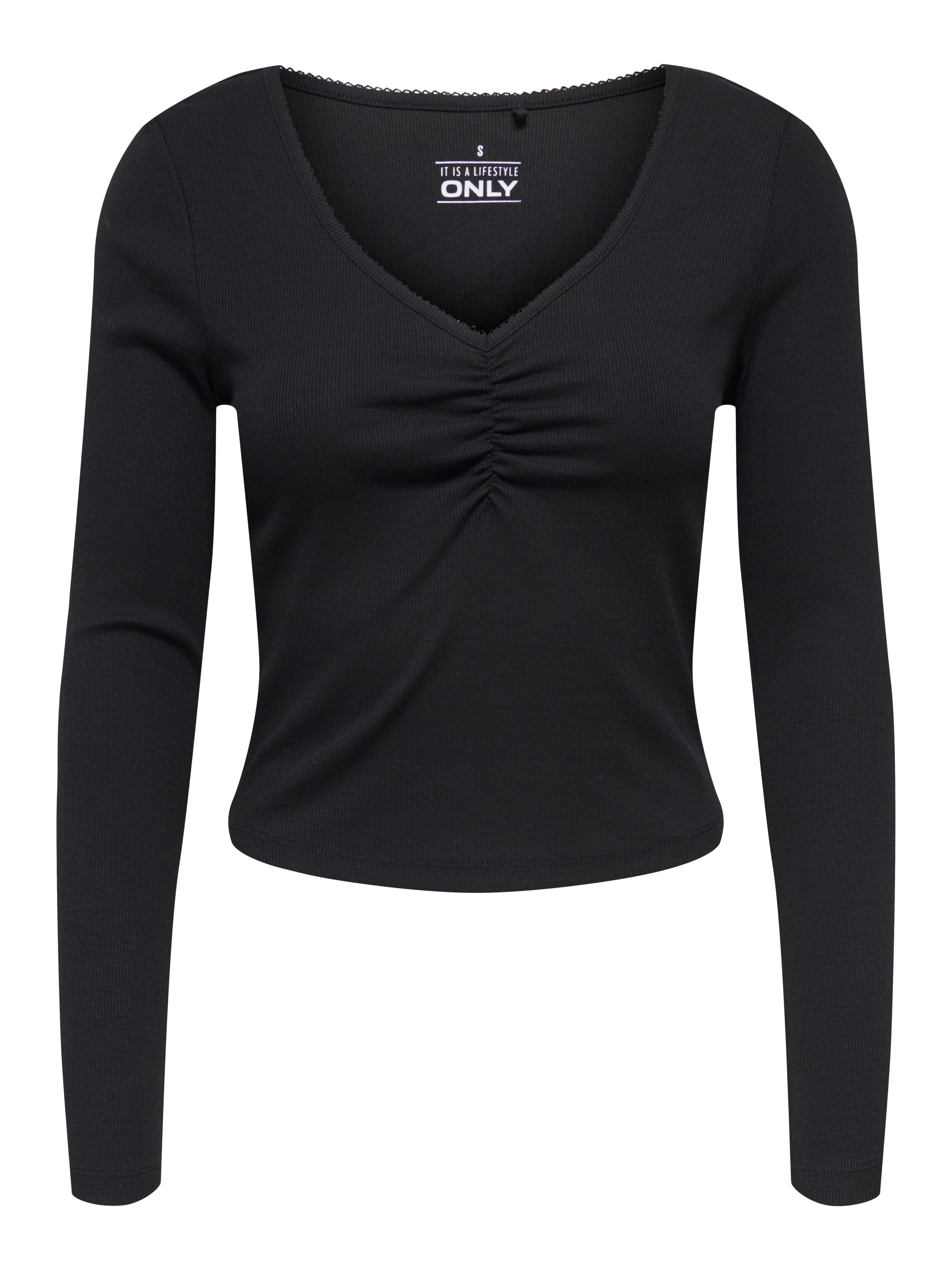 Langarmshirt ONLBETTY LIFE L/S SCALLOP V-NECK CC JRS