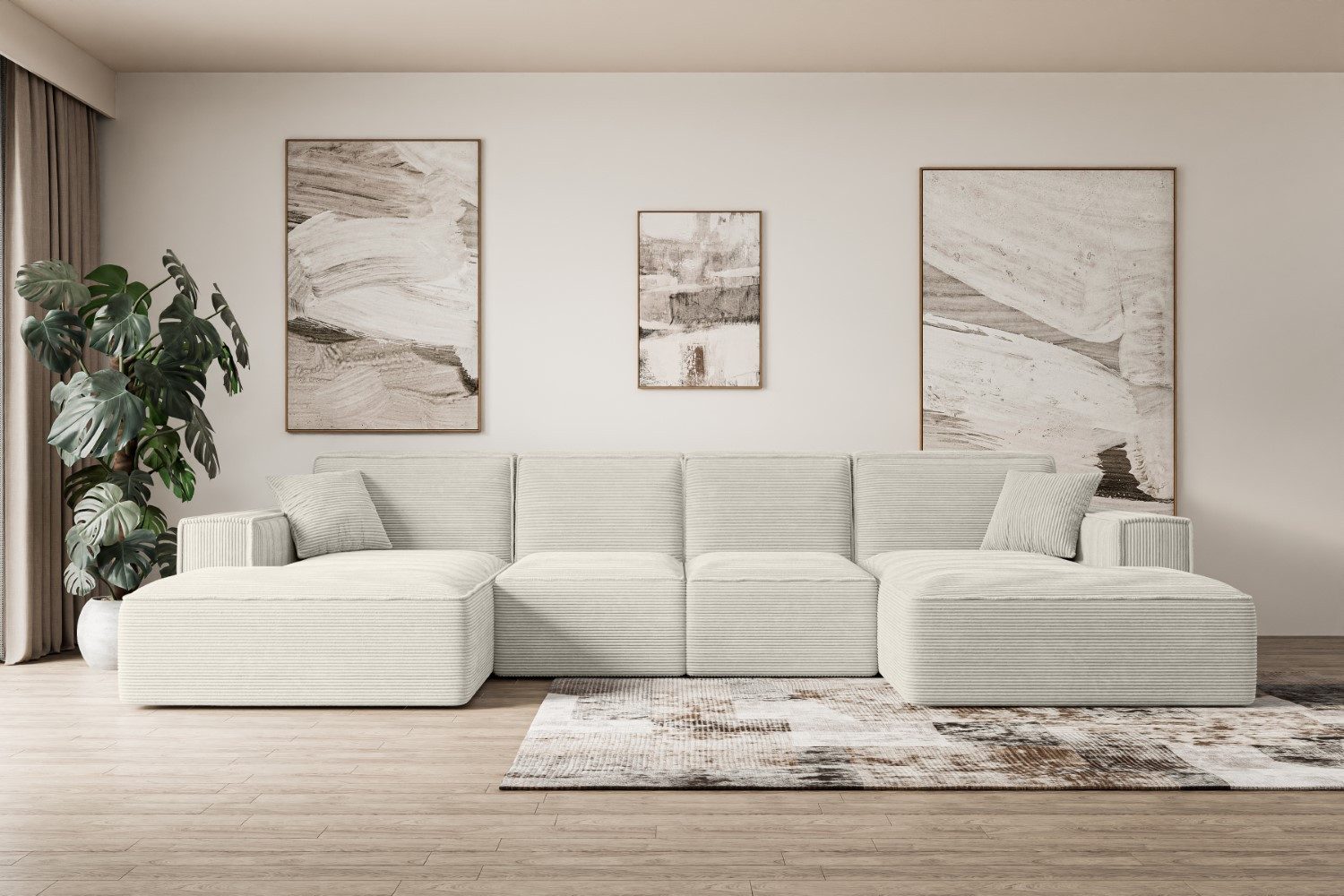 ALTDECOR Wohnlandschaft SIERRA-U, Sofa Praktische Bequeme Funktionsecke Couch U-Form Eckcouch, Corner Sofa U-Form Vielseitige Sofa Wohnlandschaft Wohnzimmer