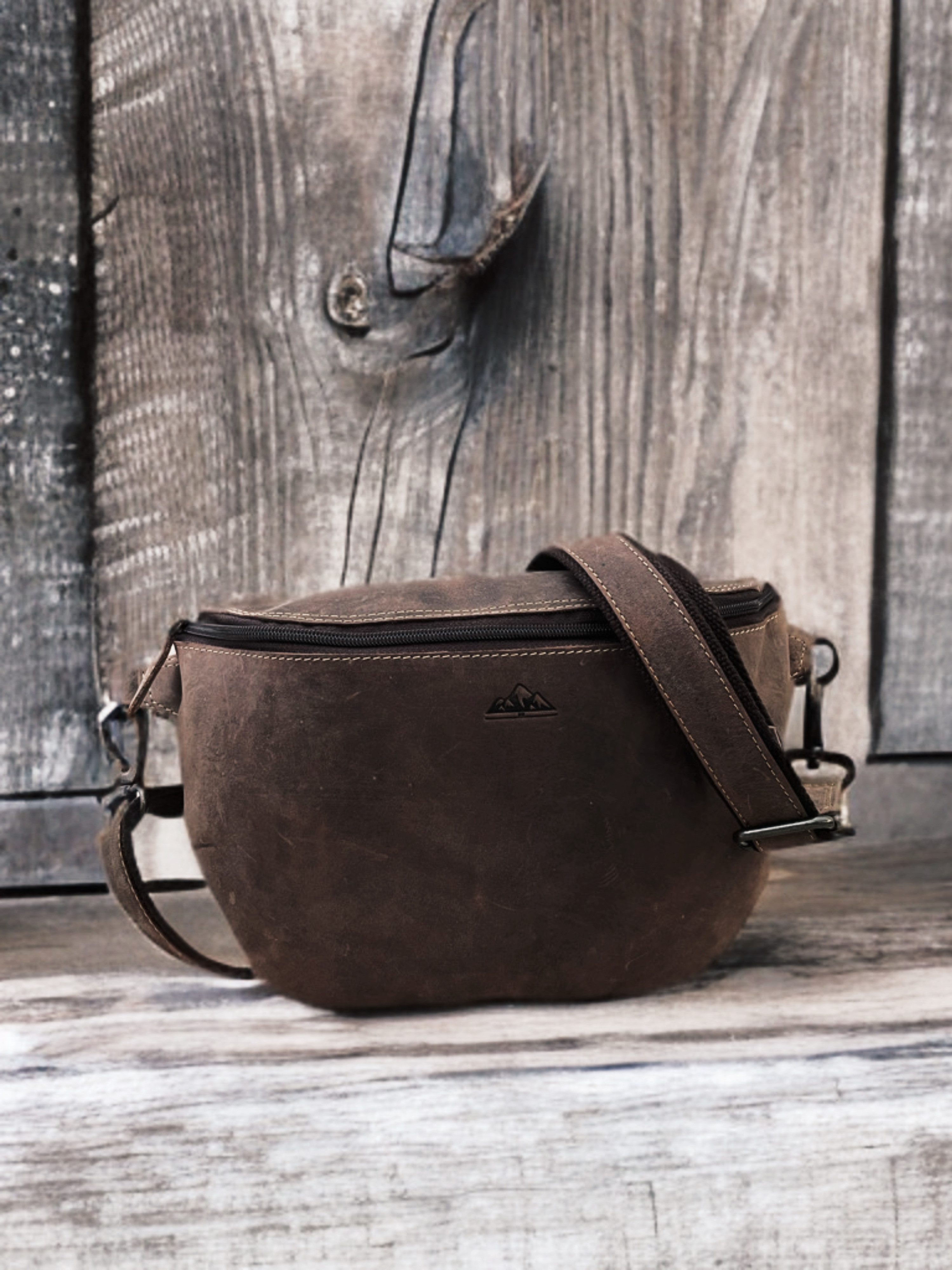 Bayern Bag Bauchtasche B1693, Ledertasche Bodybag Umhängetasche