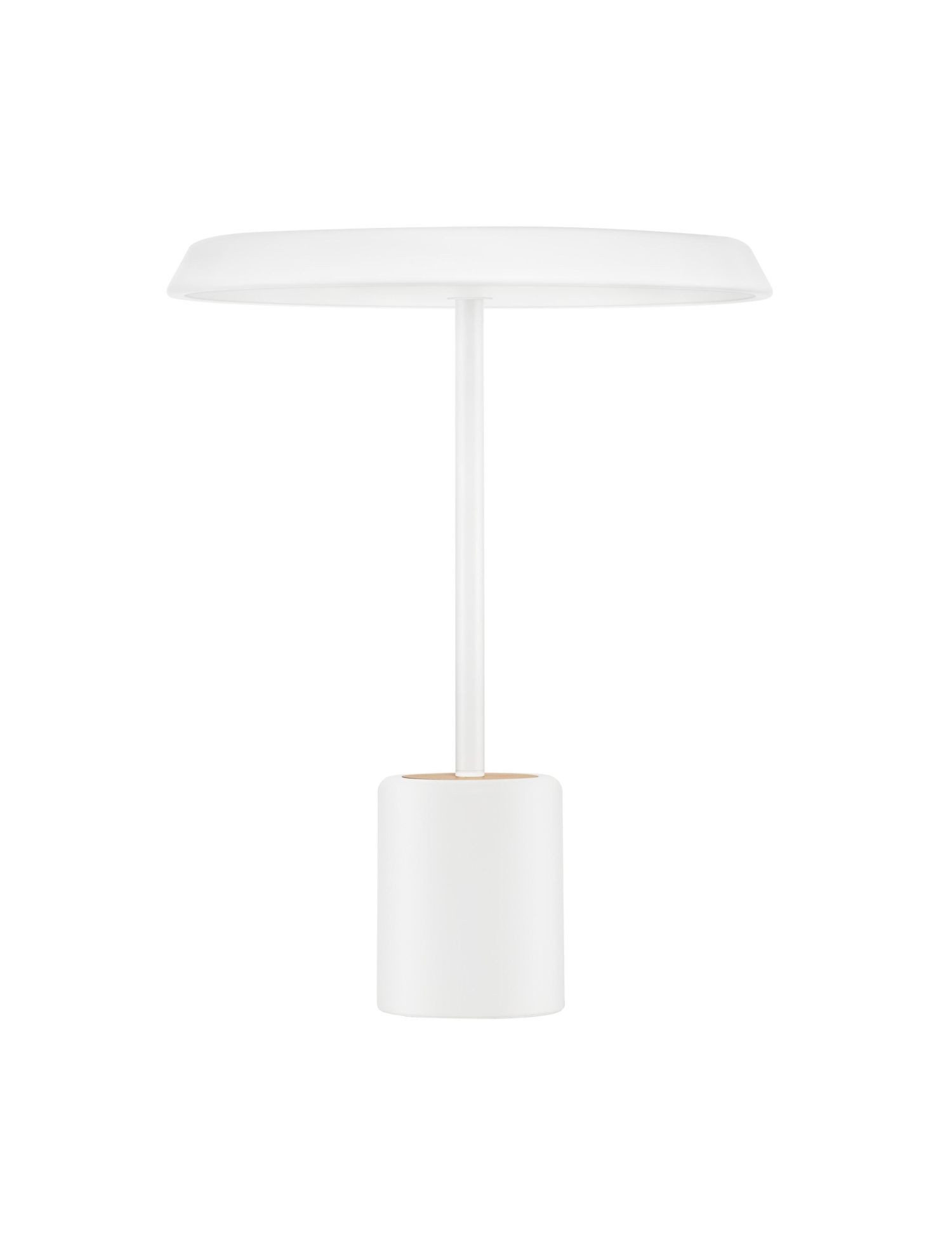 Licht-Erlebnisse Tischleuchte NEOMA, LED fest integriert, Warmweiß, LED Nachttischlampe Weiß 50 cm hoch mit Kabelschalter 3000 K Aluminium