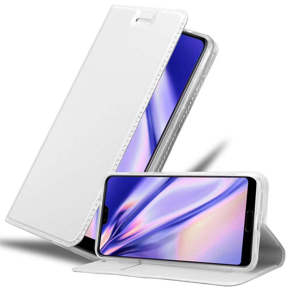 Cadorabo Handyhülle für Huawei P20 Hülle Huawei P20, Schutzhülle Hülle mit Standfunktion, Magnetverschluss und Kartenfach