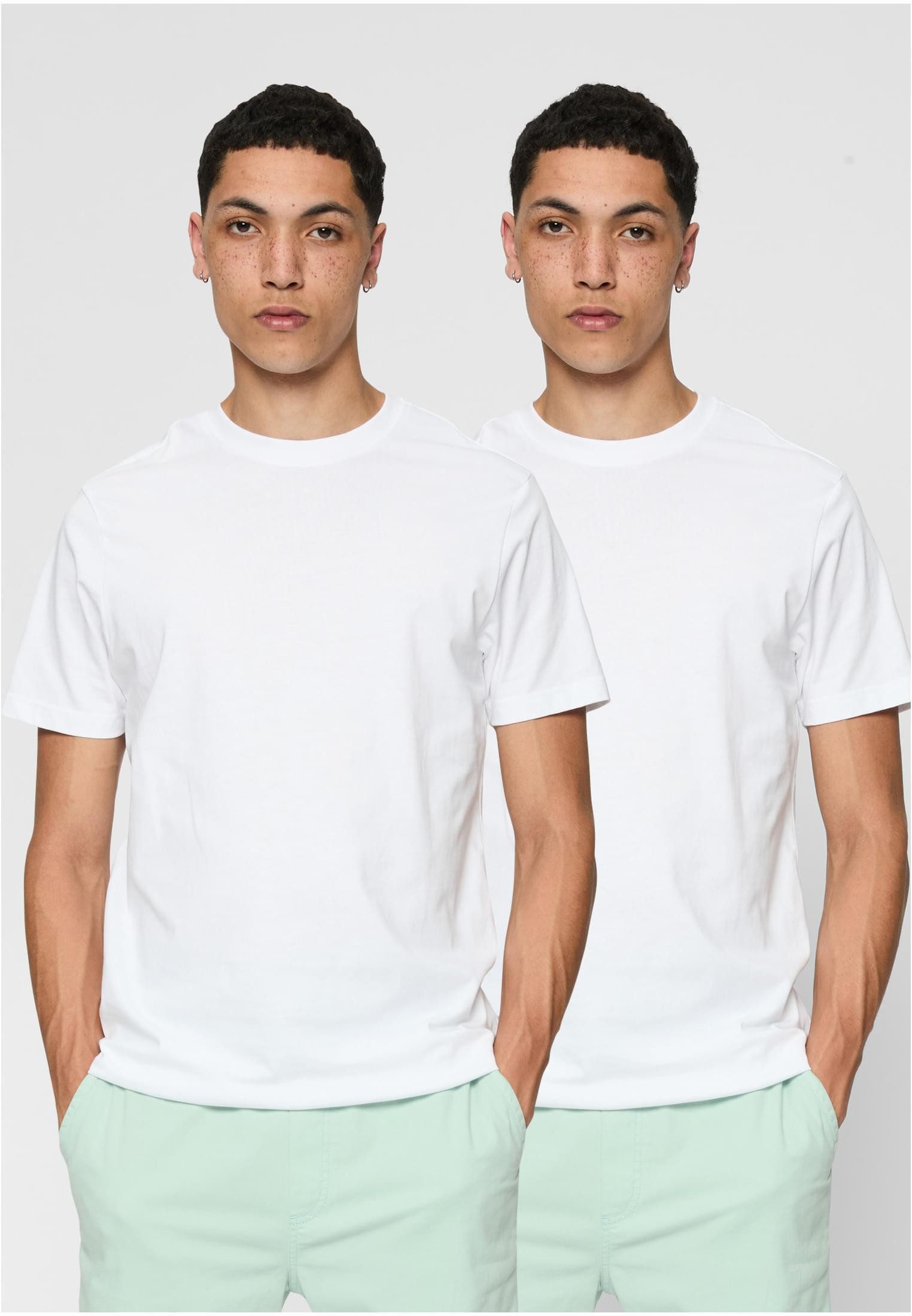 URBAN CLASSICS Rundhalsshirt Basic Tee 2-Pack Herren T-Shirt