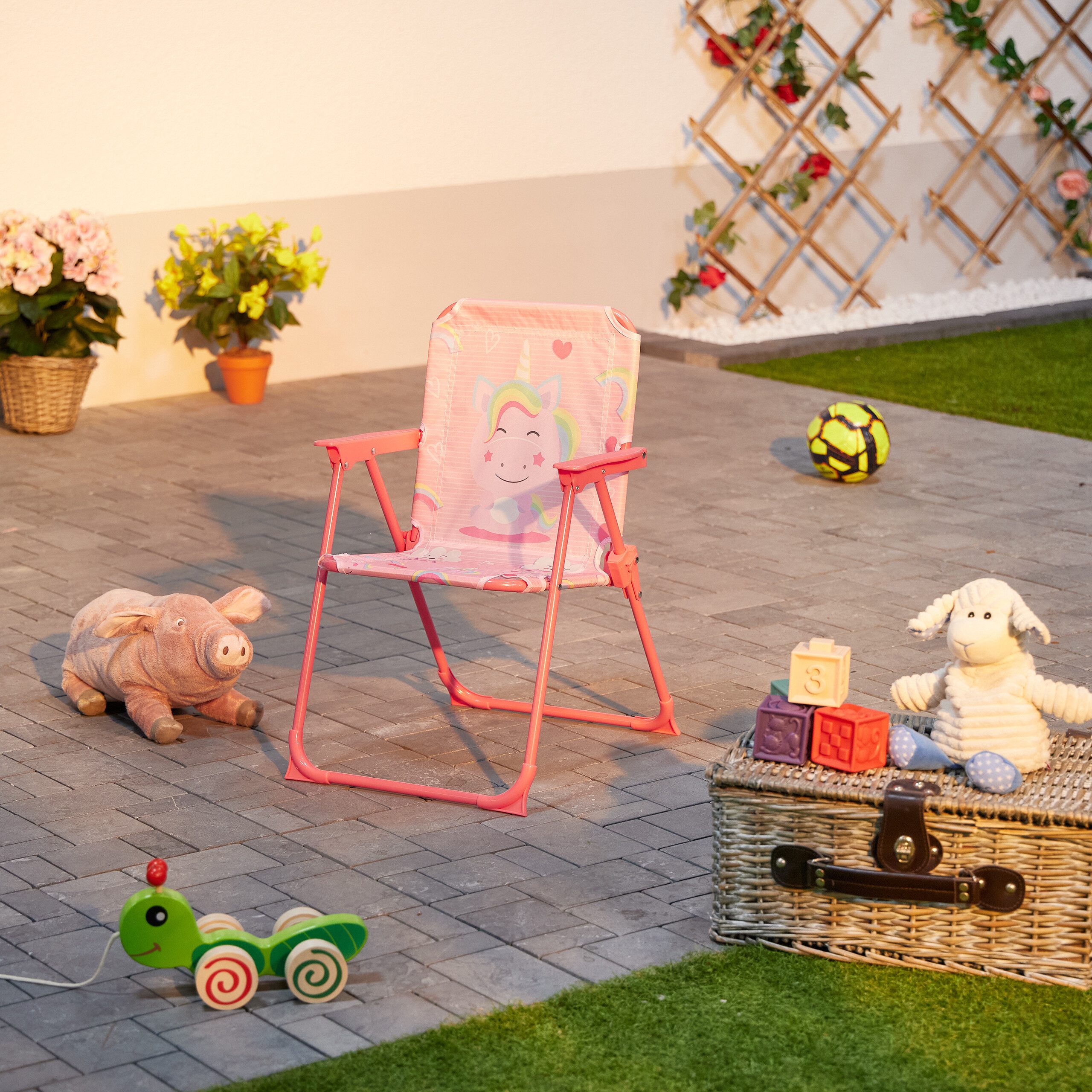 relaxdays Campingstuhl Kinder Klappstuhl mit Motiv (1 St), Unicorn günstig online kaufen