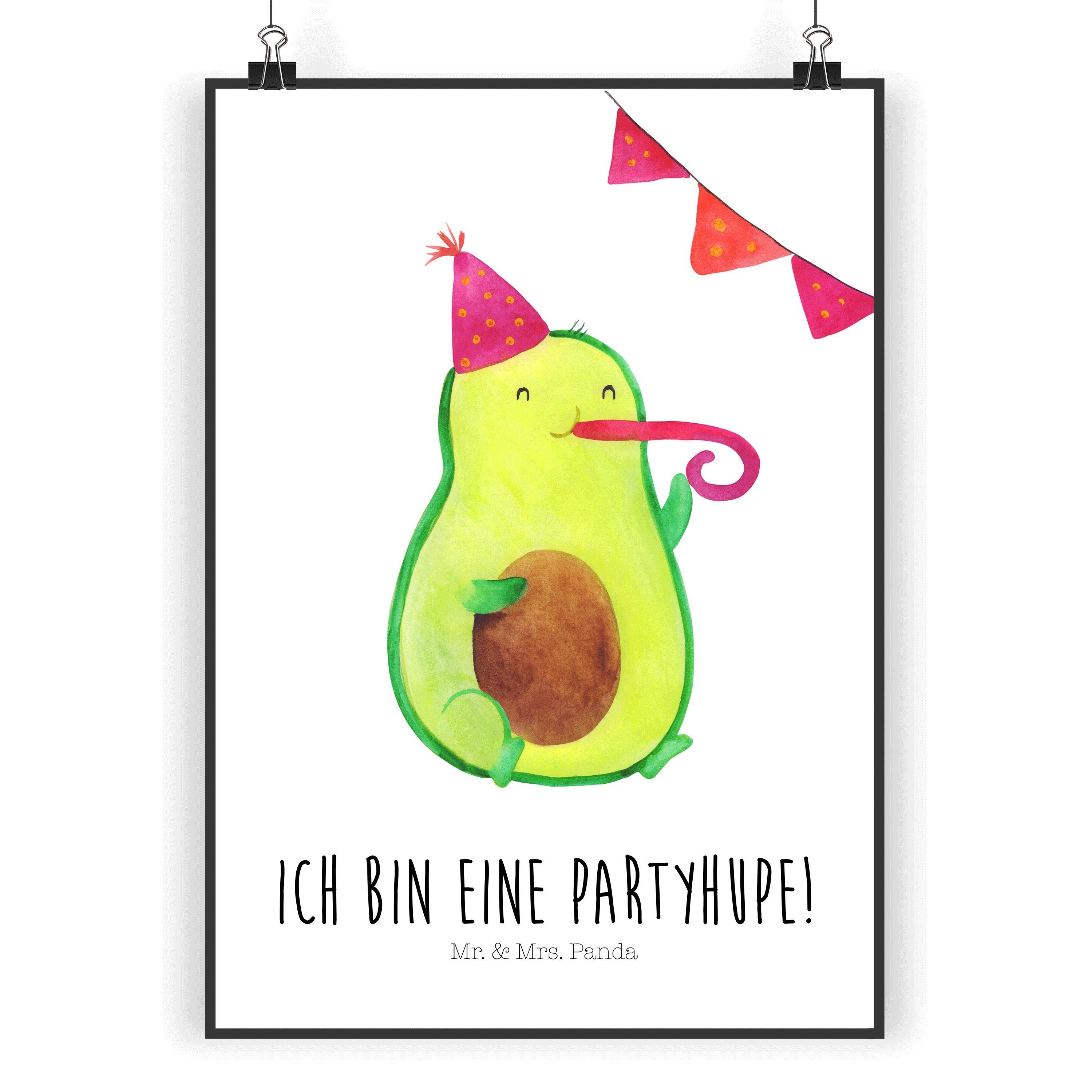 Mr. & Mrs. Panda Poster »Avocado Partyhupe Weiß Gesund, Fete