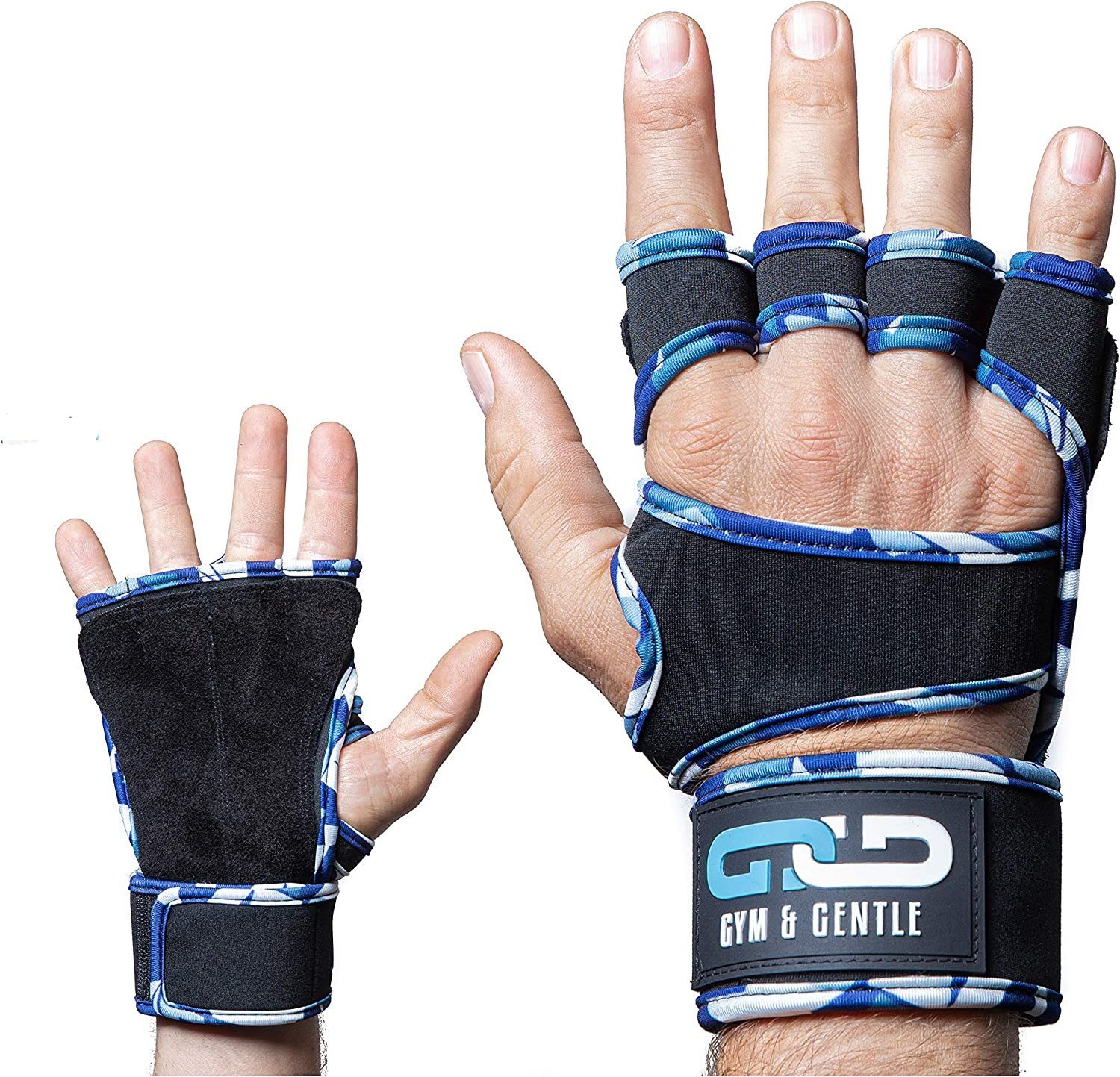 Gym & Gentle Multisporthandschuhe Fitnesshandschuhe Gewicht Frauen und Handgelenkstütze für mit camo-blue geringes Männer