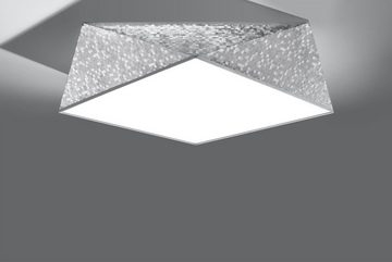 Licht-Erlebnisse Deckenleuchte LYNNDIE, ohne Leuchtmittel, Deckenlampe Grau gemustert B:50cm 3x E27 Schlafzimmer Wohnzimmer