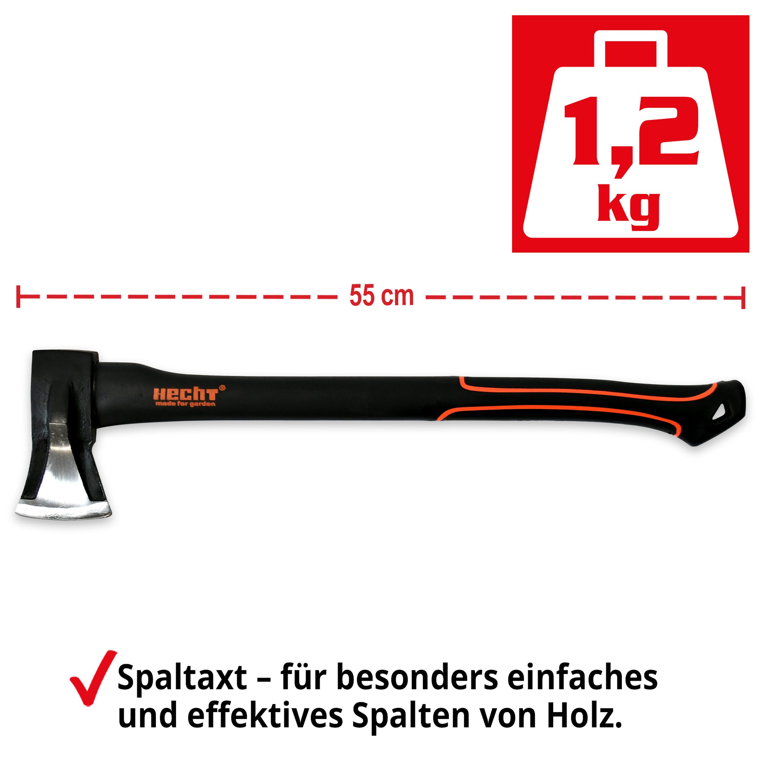Hecht Axt 30cm & 40cm Beil 55cm Spaltaxt 63cm Spaltaxt, (4-St), Ergonomisches Design
