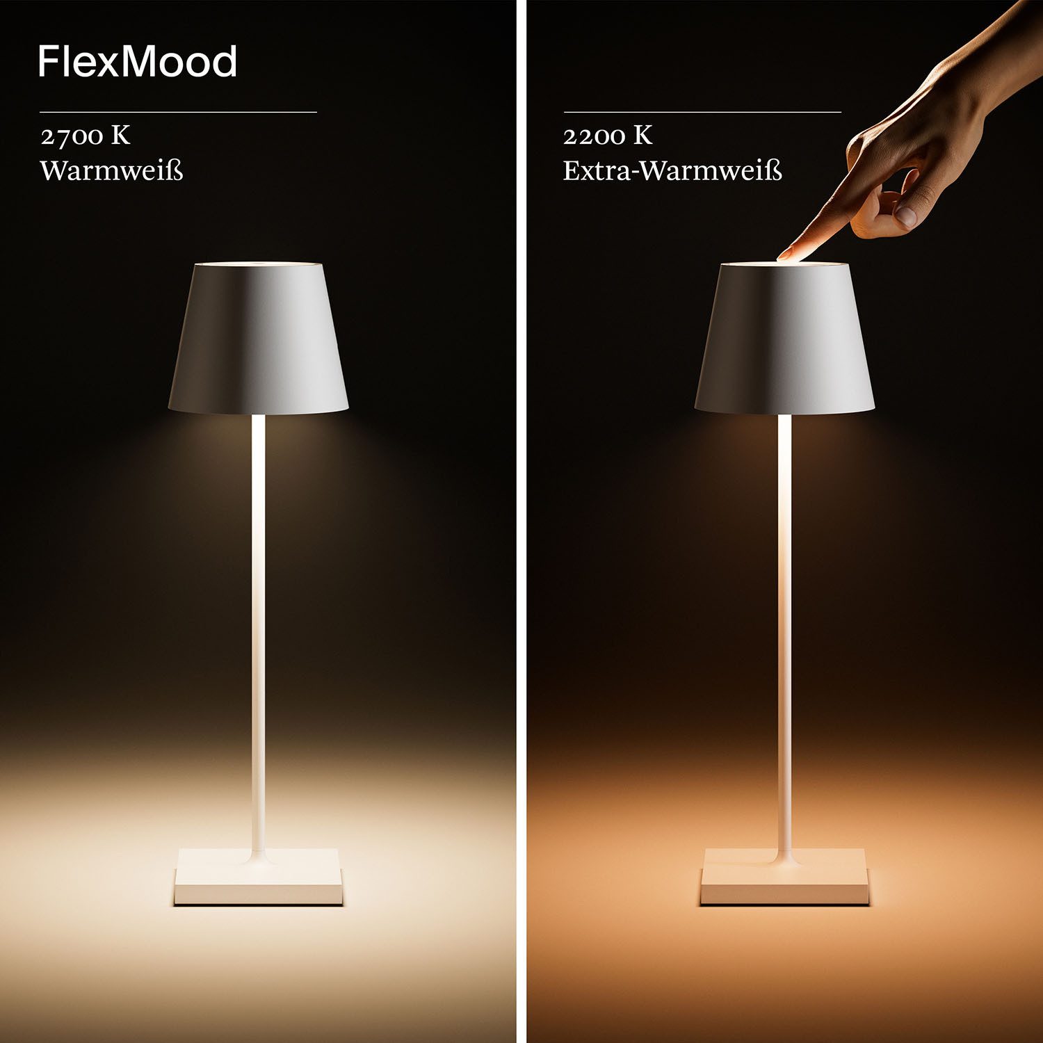 SIGOR LED Tischleuchte 2x Nuindie USB-C 380mm graphitgrau, Dimmbar, LED fest integriert, Warmweiß