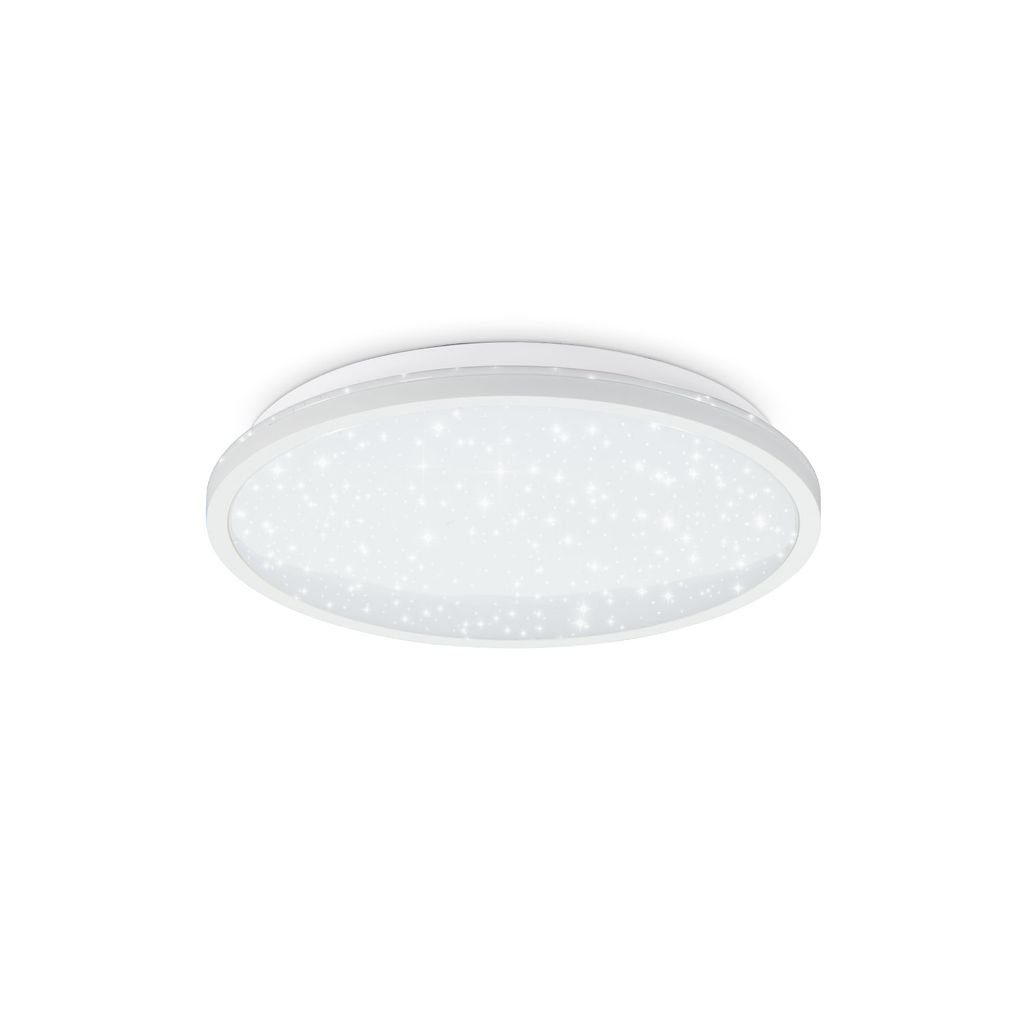 B.K.Licht Deckenleuchte LED Deckenlampe 4.000K Sternenhimmel ultraflach -  BKL1517, LED fest integriert, Neutralweiß, 4,2 cm Ø28 cm indirektes Licht  Backlight weißer Rahmen