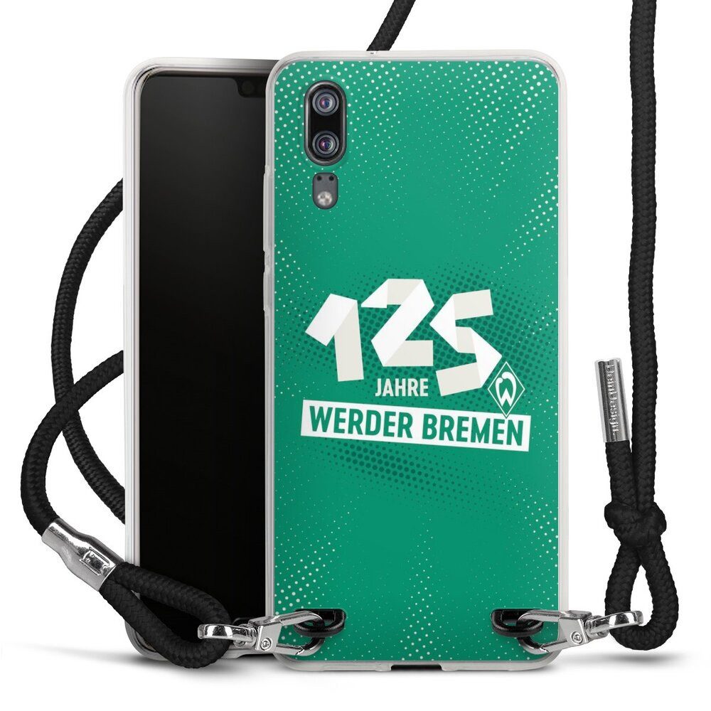DeinDesign Handyhülle 125 Jahre Werder Bremen Offizielles Lizenzprodukt, Huawei P20 Handykette Hülle mit Band Case zum Umhängen Cover mit Kette