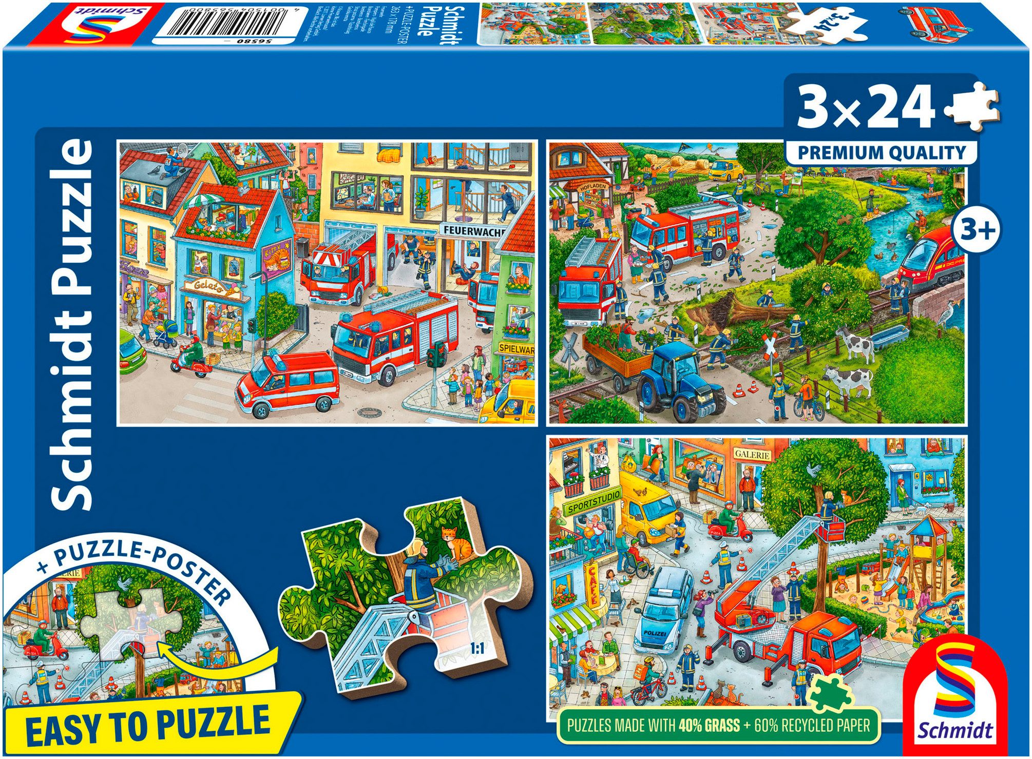 Schmidt Spiele Puzzle Feuerwehr, 72 Puzzleteile, Made in Europe