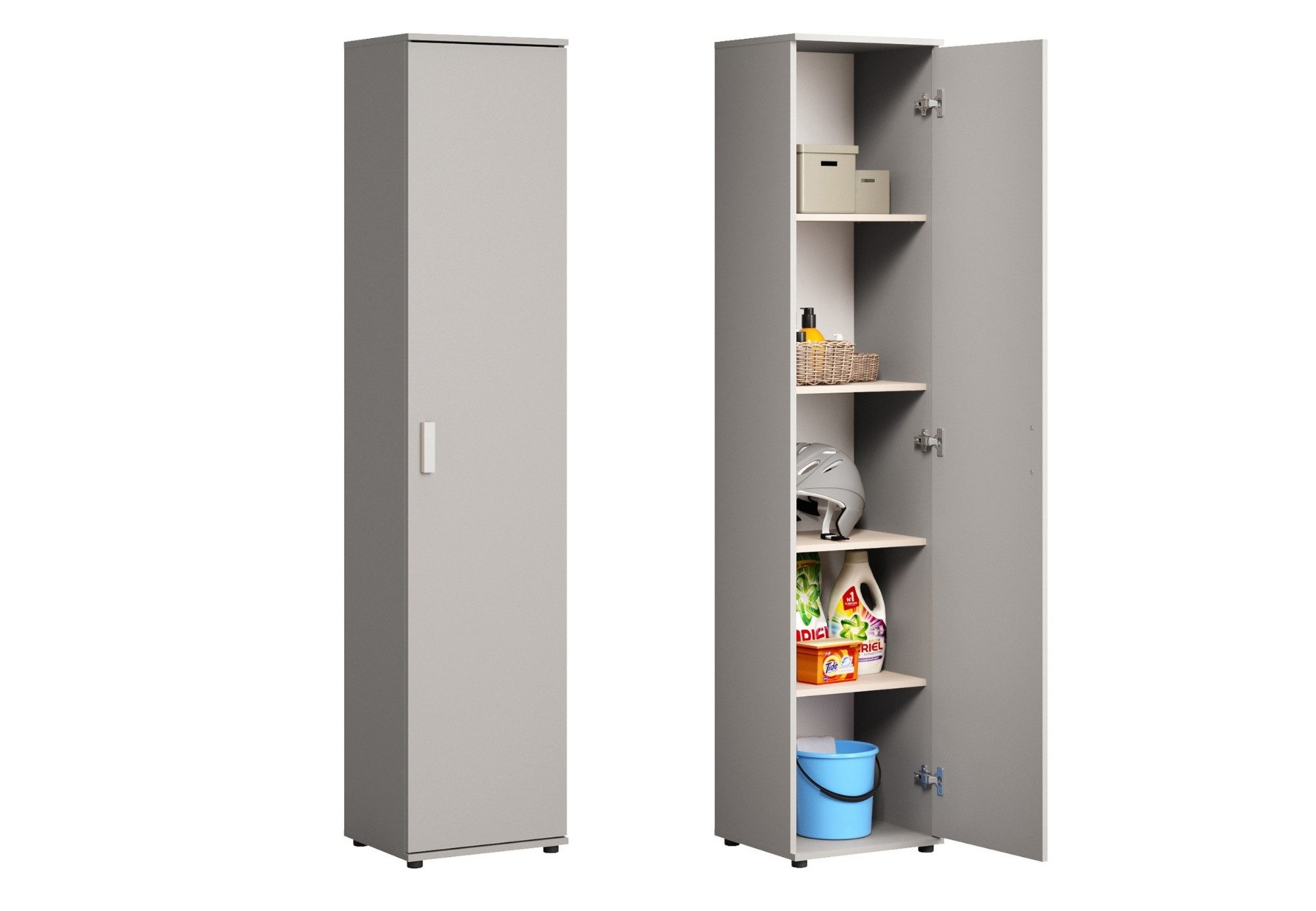 Home Collective Mehrzweckschrank Schmaler Schrank 40 cm breit mit 1 Tür & 4 günstig online kaufen