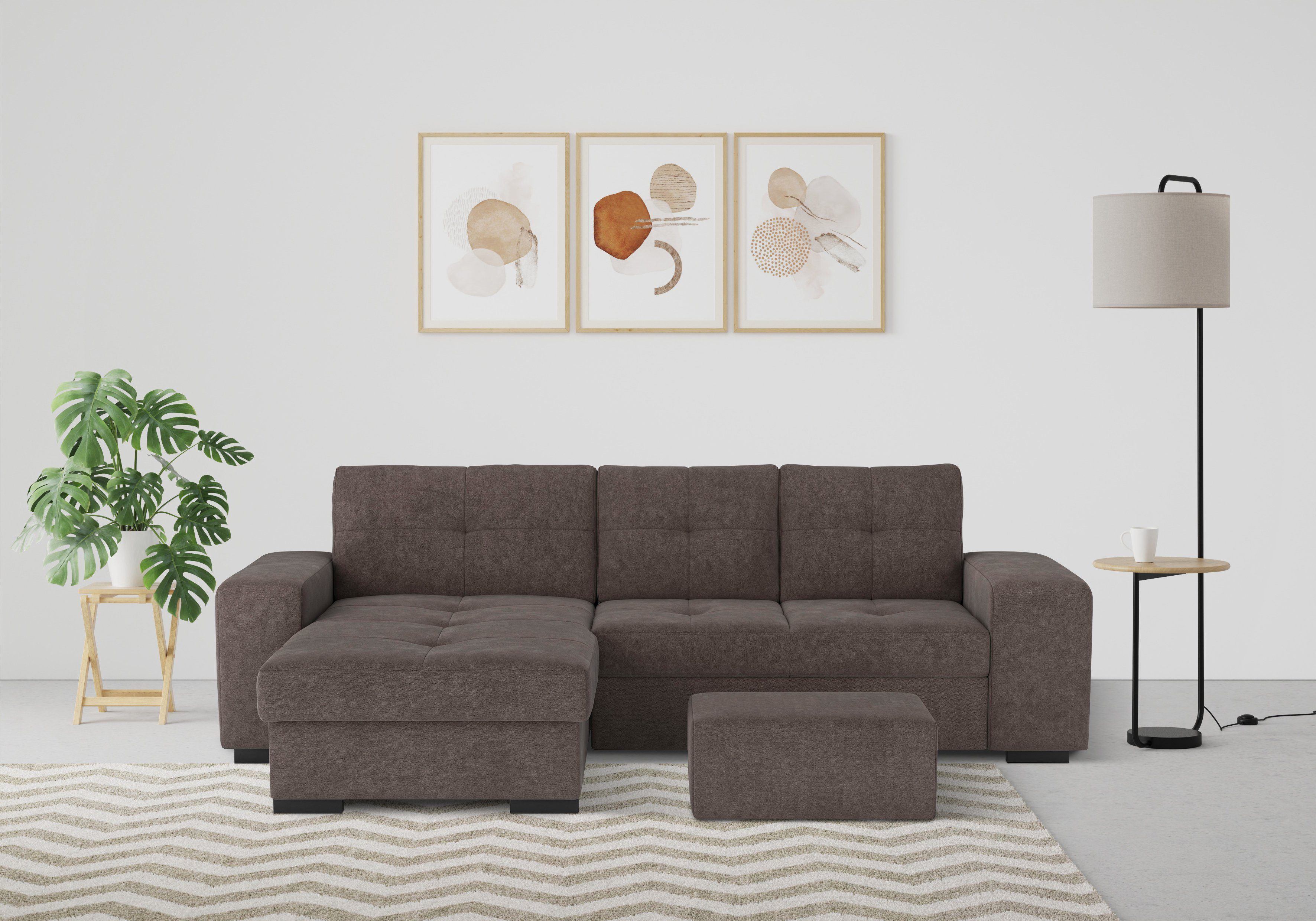 COTTA Ecksofa Mattina L-Form, mit Hocker, günstig online kaufen